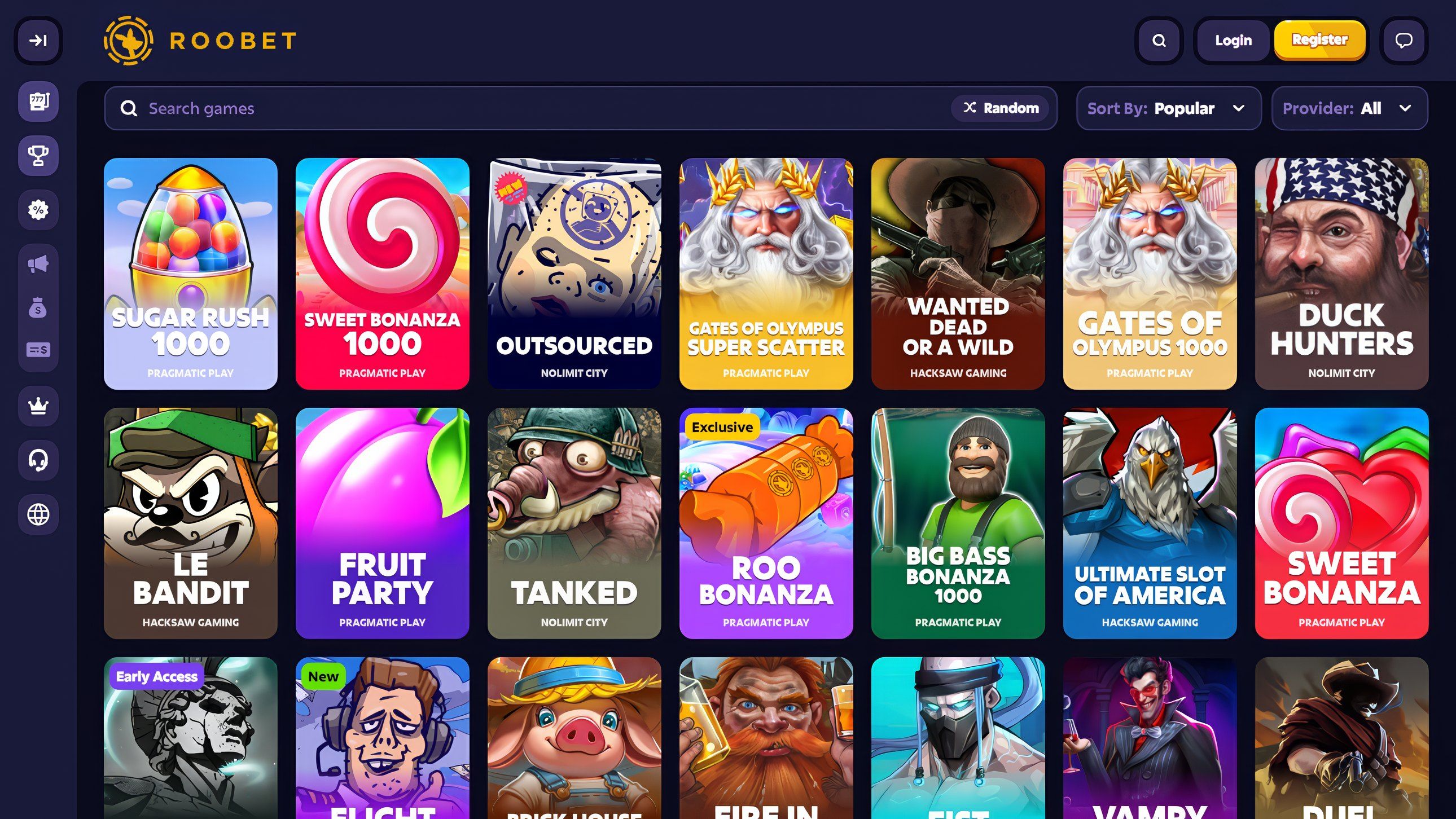 Roobet desktop screenshot 2