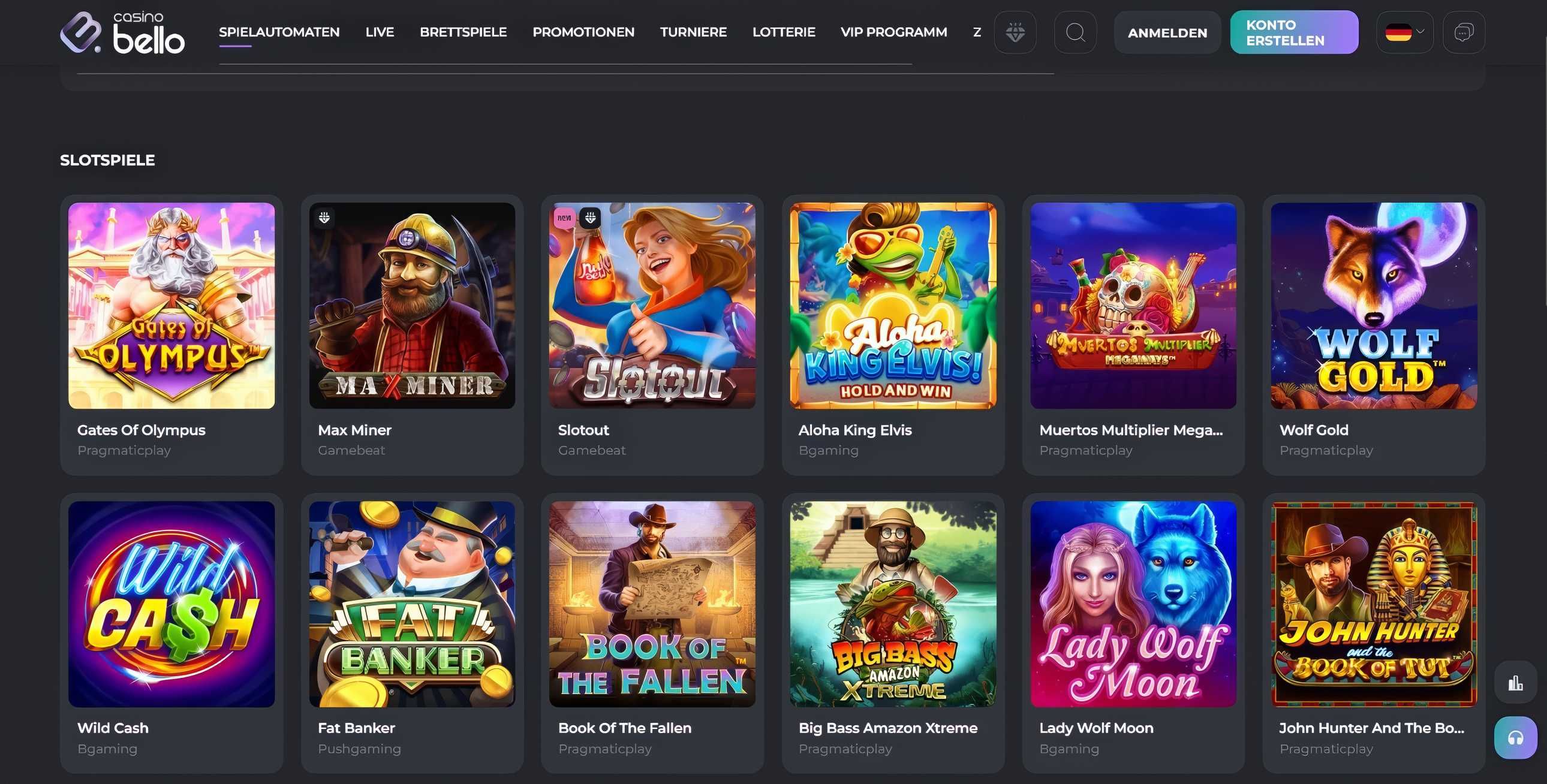 Casinobello desktop screenshot 2