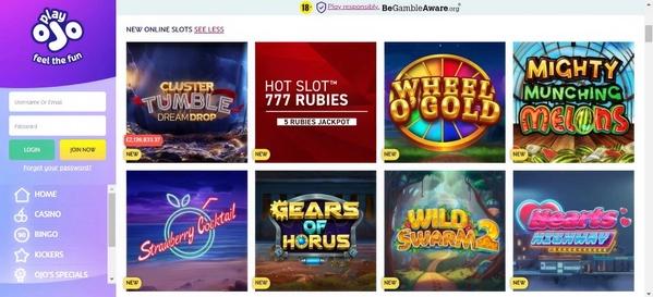 PlayOJO Casino Slots