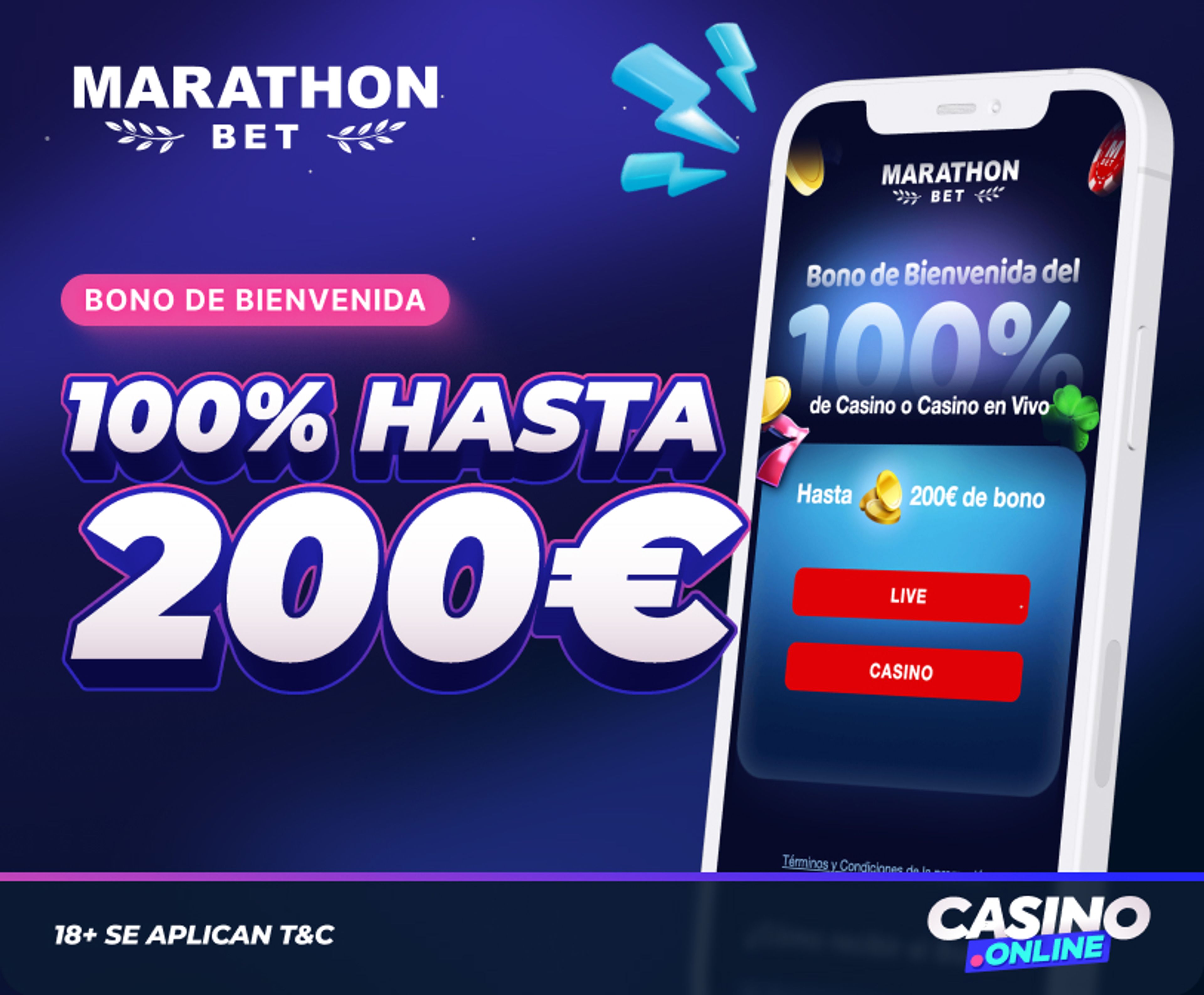 Boo de Bienvenida de MarathonBet Casino España.