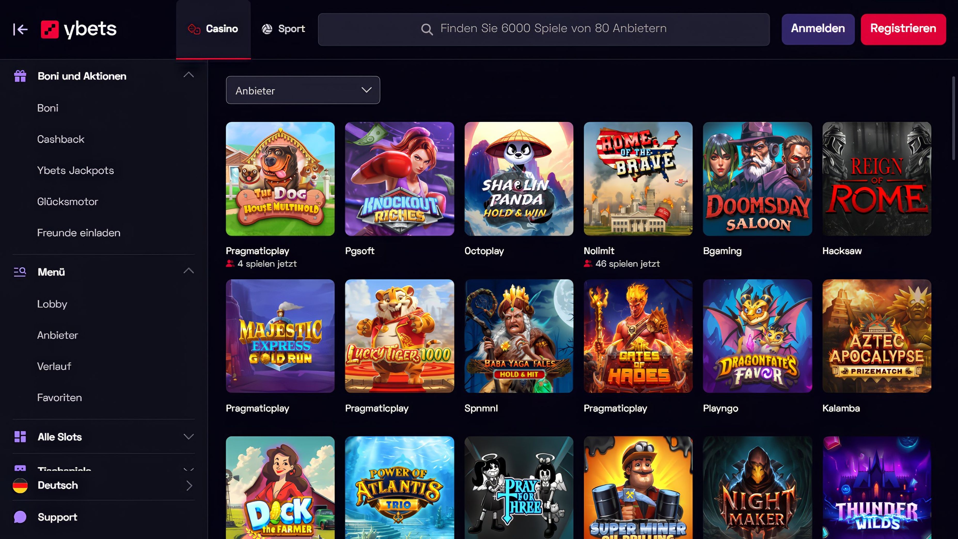 Ybets desktop screenshot 2