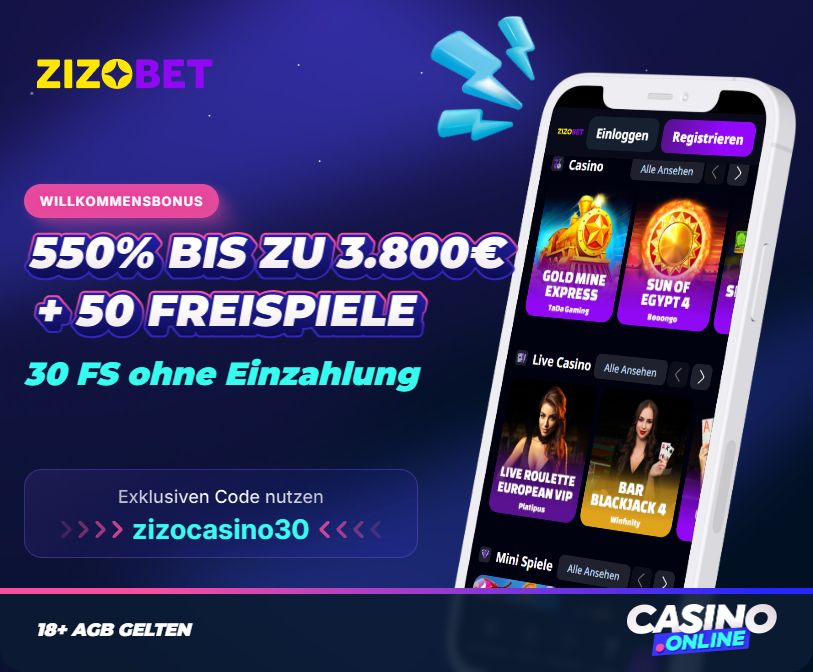 Zizobet Casino Willkommenspaket