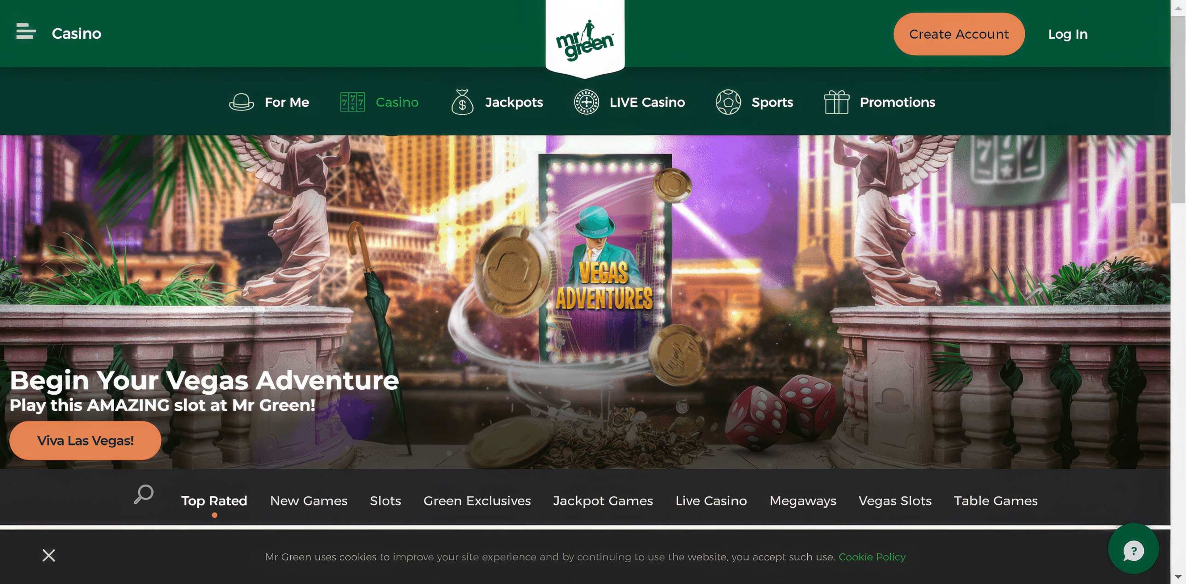 Mr Green desktop screenshot 1