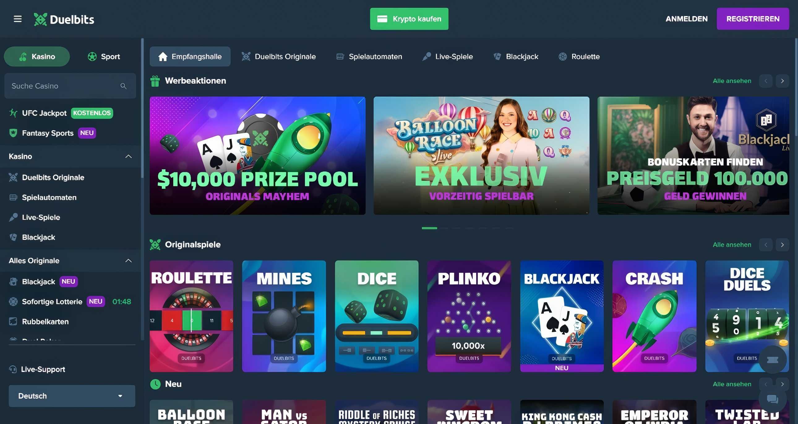 Duelbits desktop screenshot 1