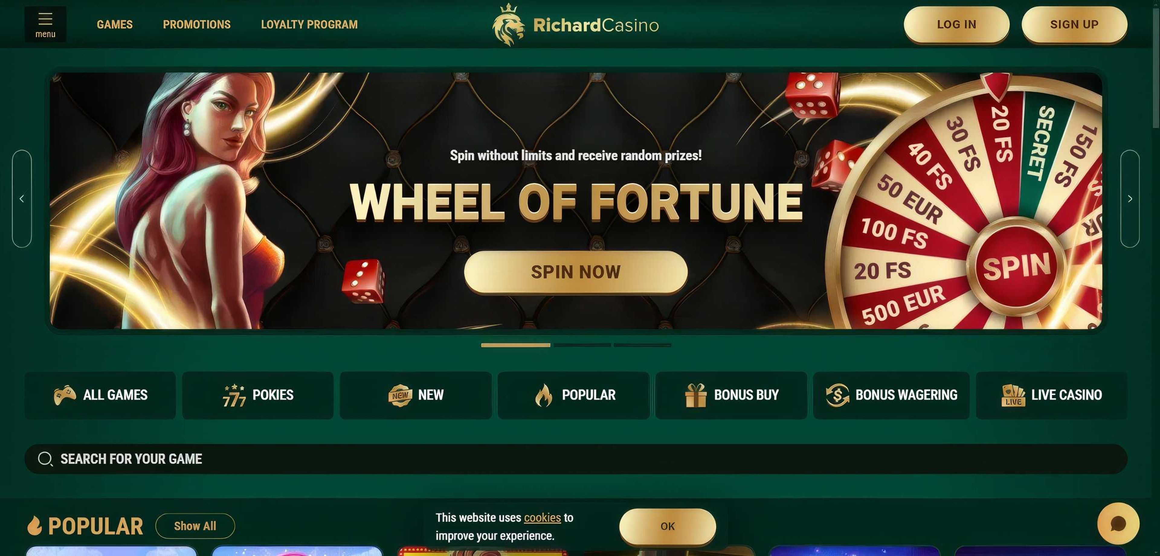 Richard Casino desktop screenshot 1