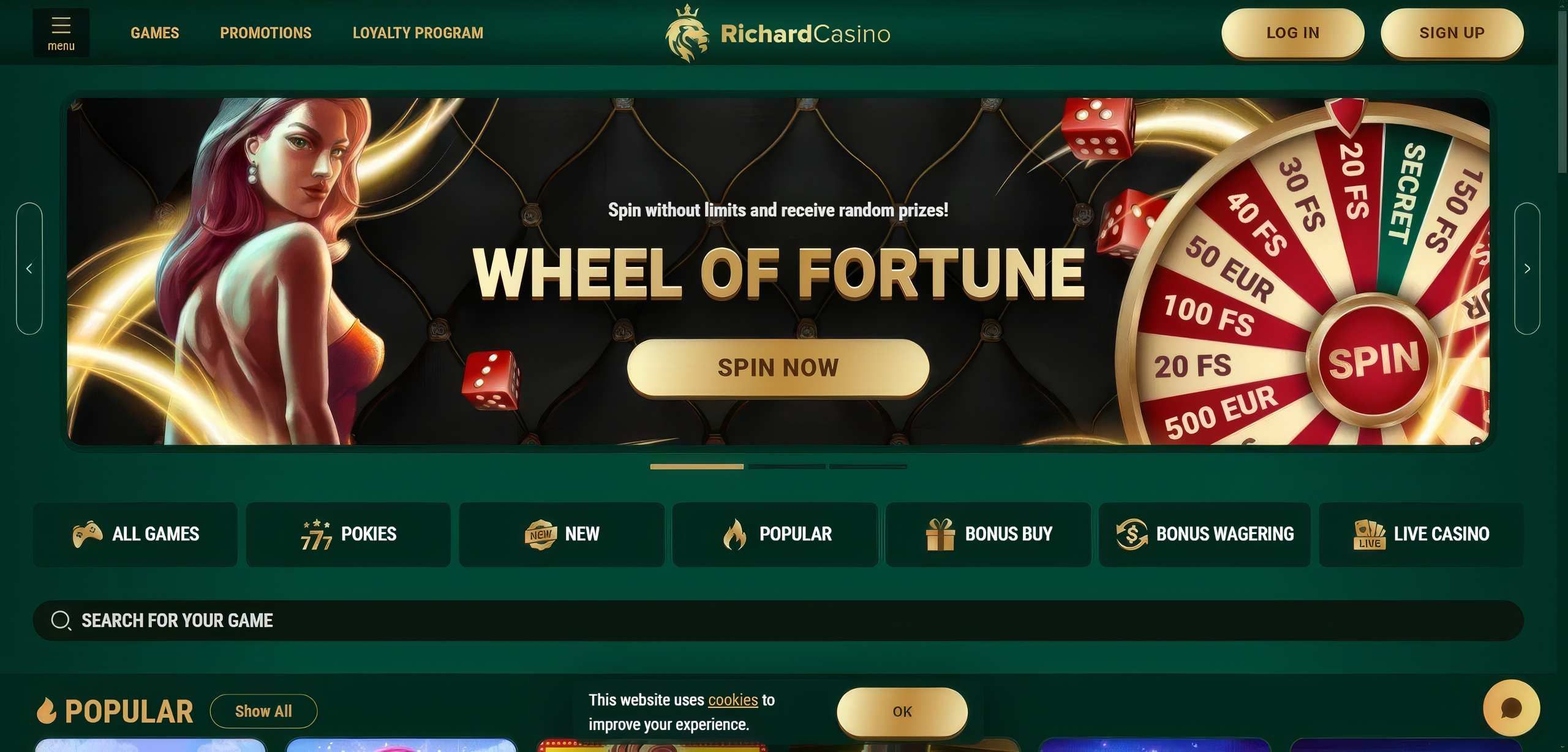 Richard Casino desktop screenshot 1