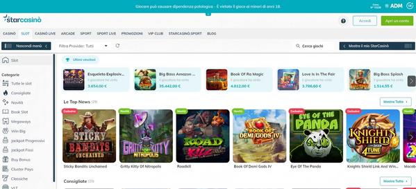 Starcasino.it desktop screenshot 2