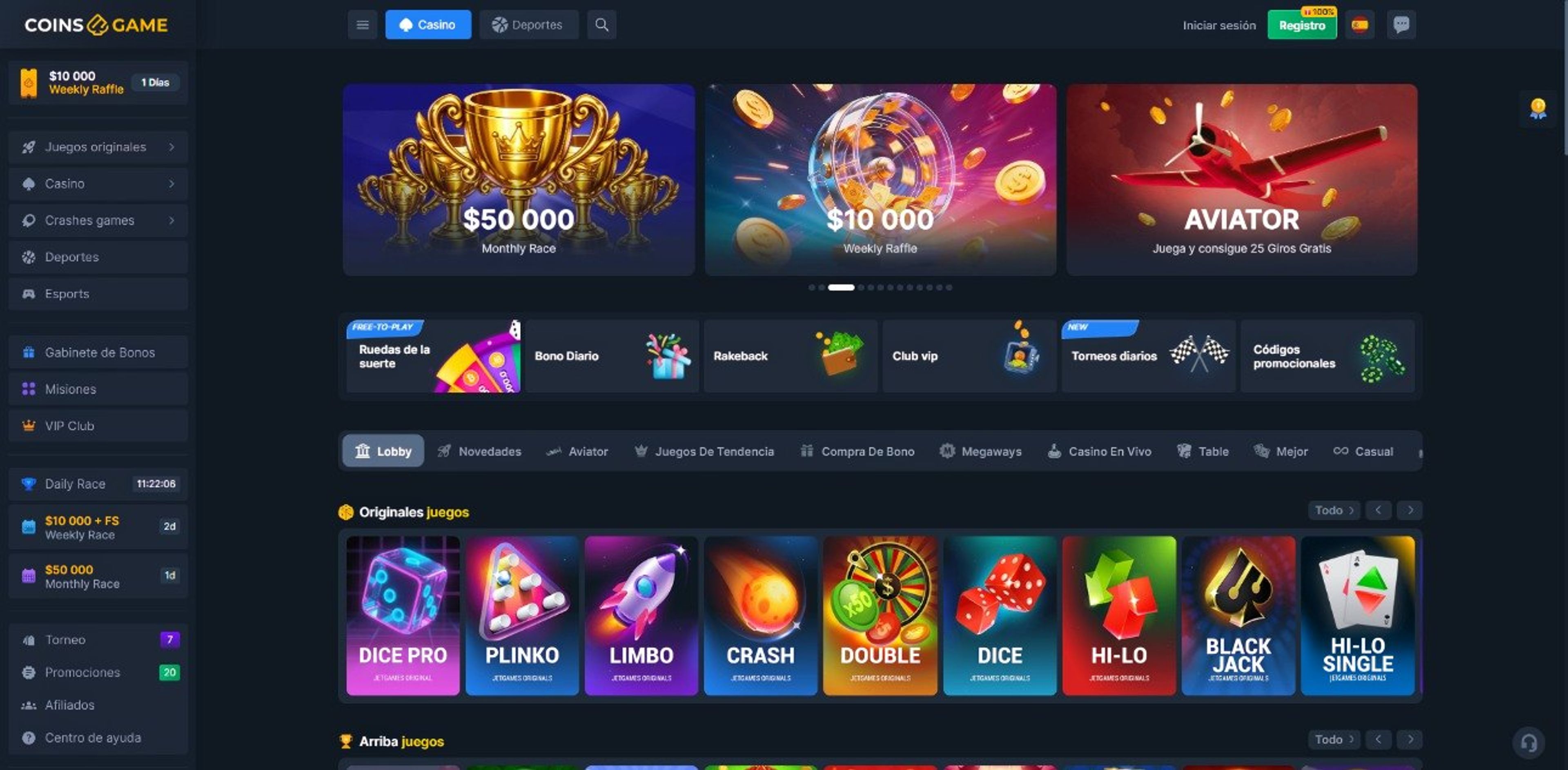 Coins.game desktop screenshot 1