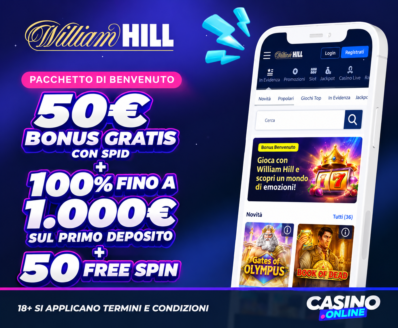 William Hill Casino Bonus di Benvenuto
