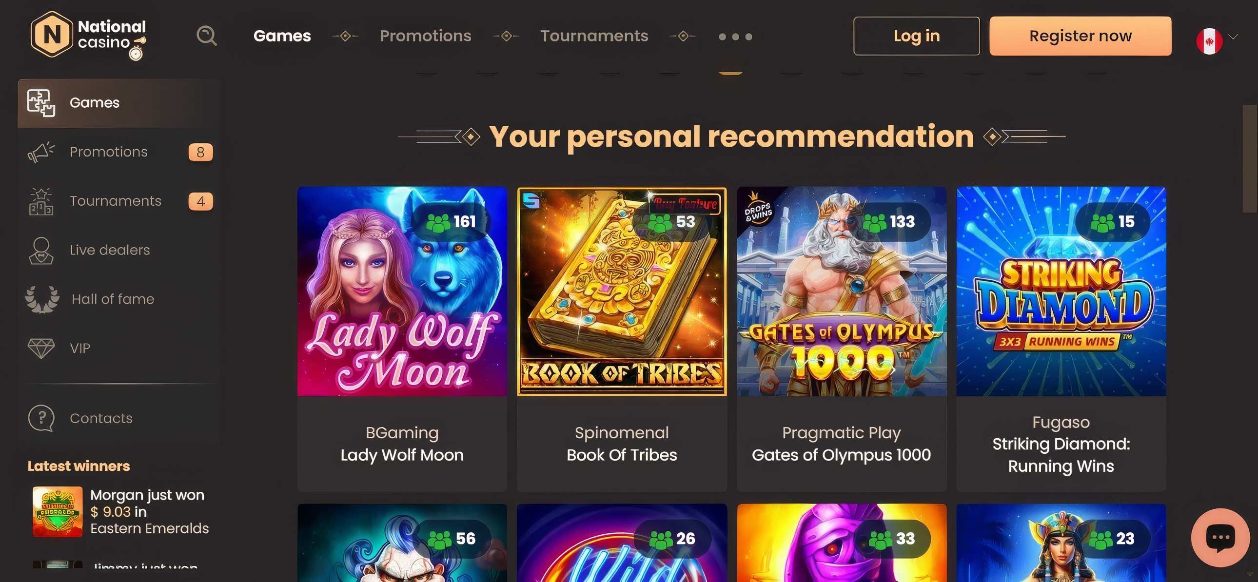 National Casino desktop screenshot 2