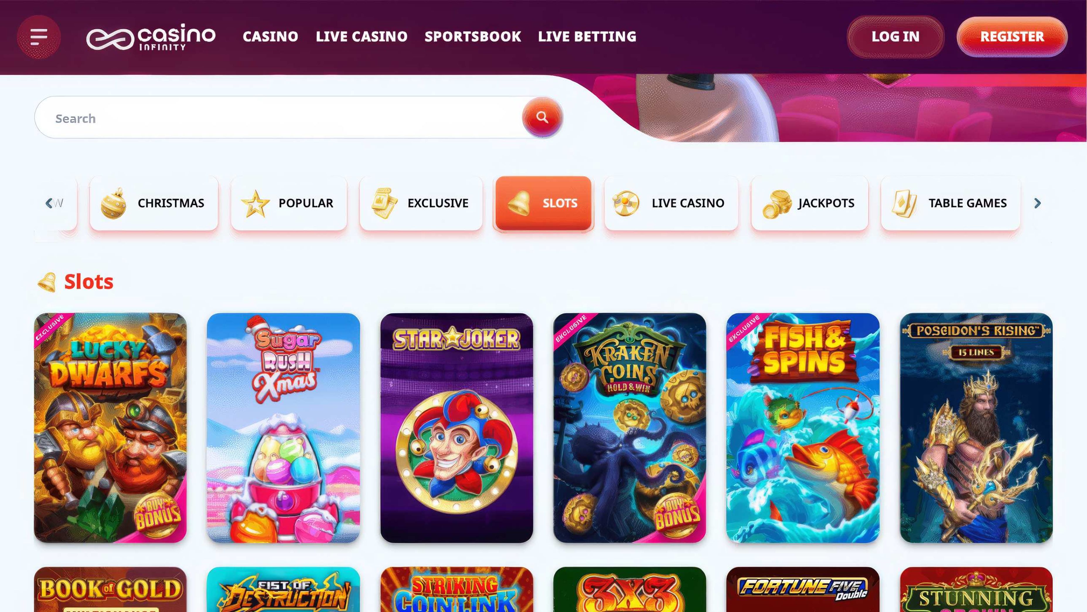 Casino Infinity desktop screenshot 2