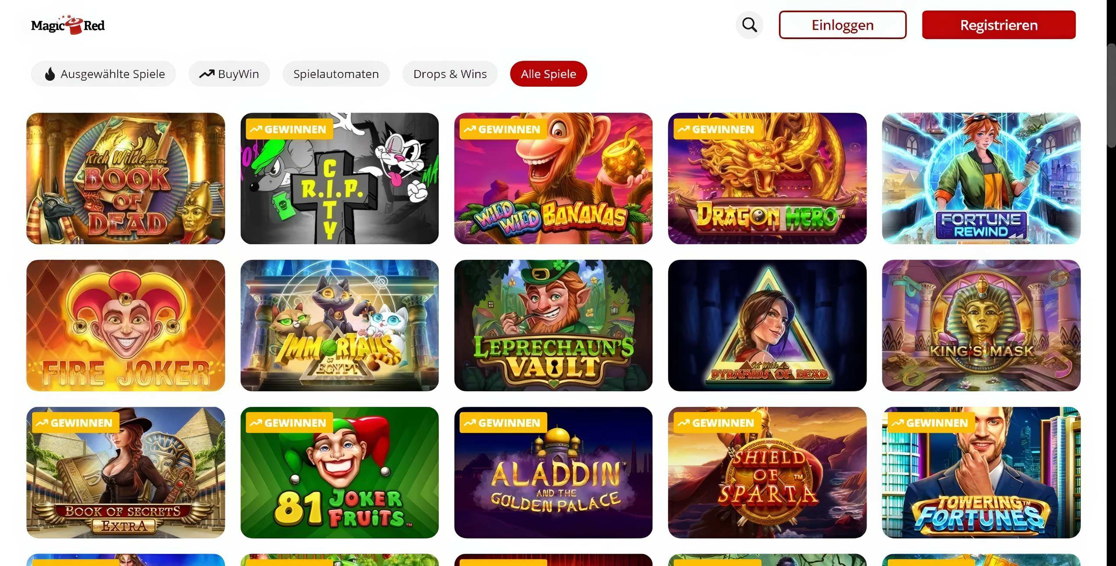 Magic Red Casino desktop screenshot 2