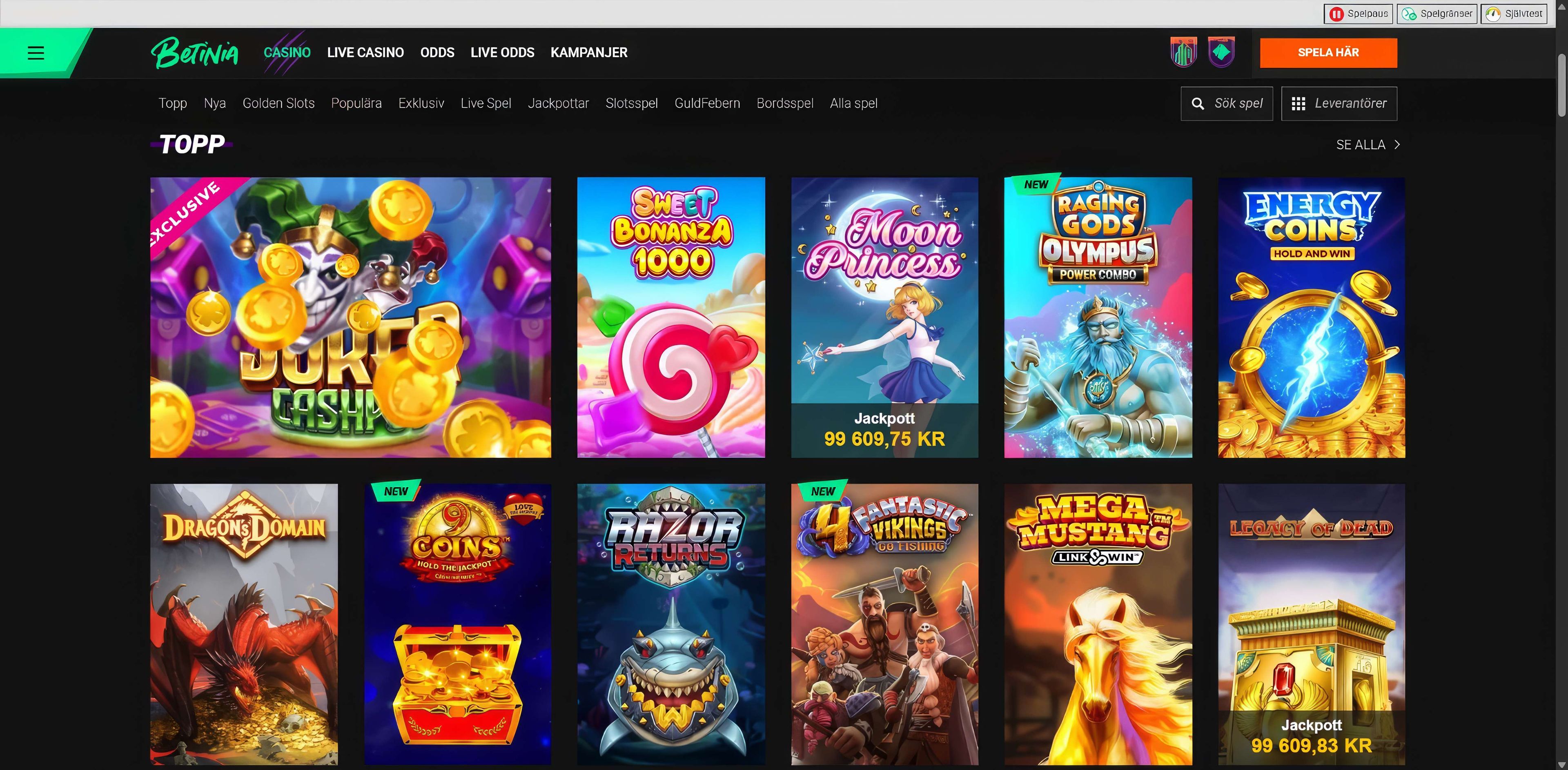 Betinia desktop screenshot 2