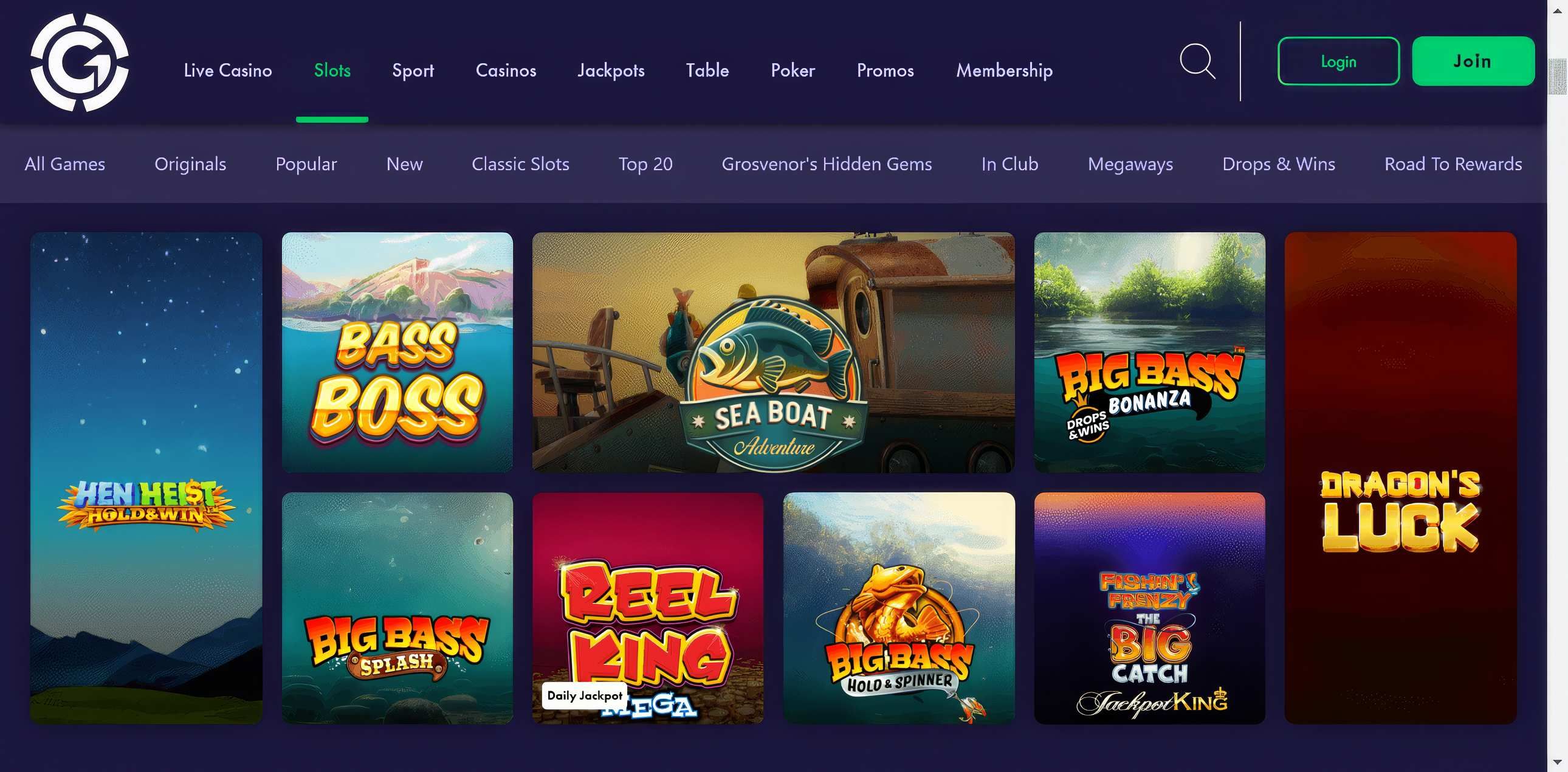 Grosvenor Casinos desktop screenshot 2