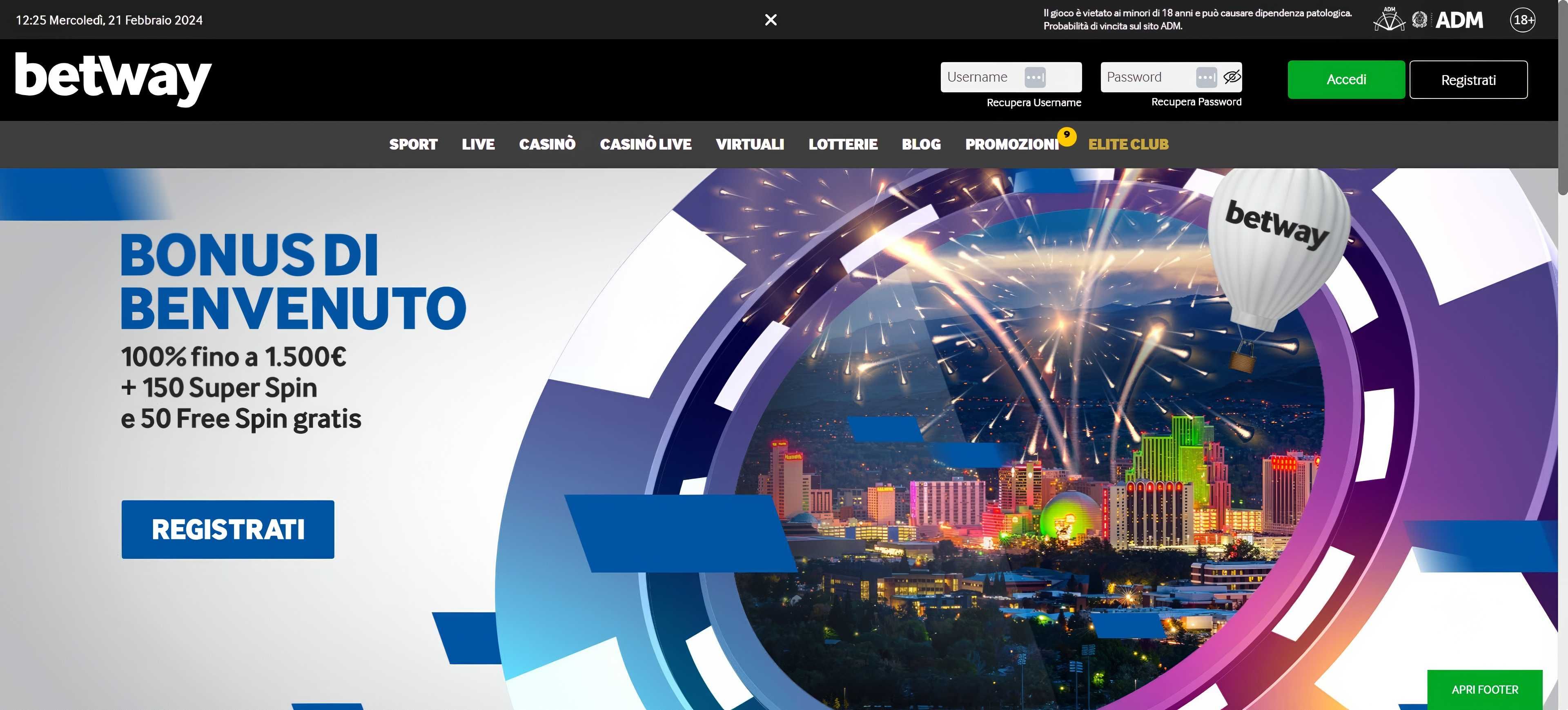 Betway desktop screenshot 1