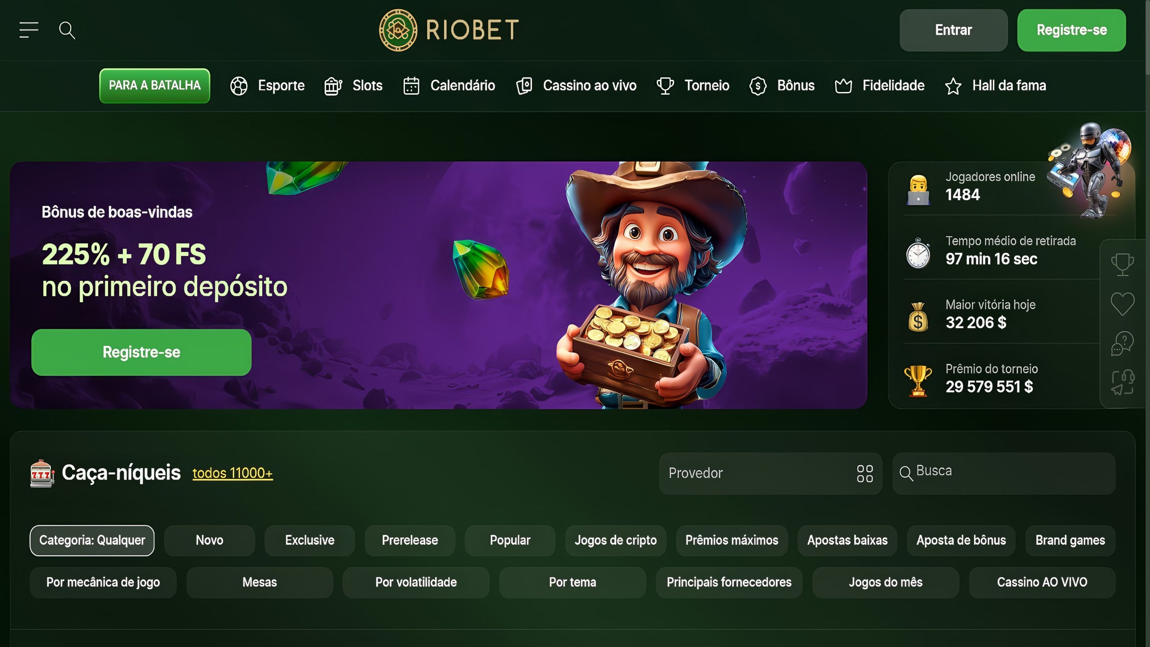 Riobet desktop screenshot 1