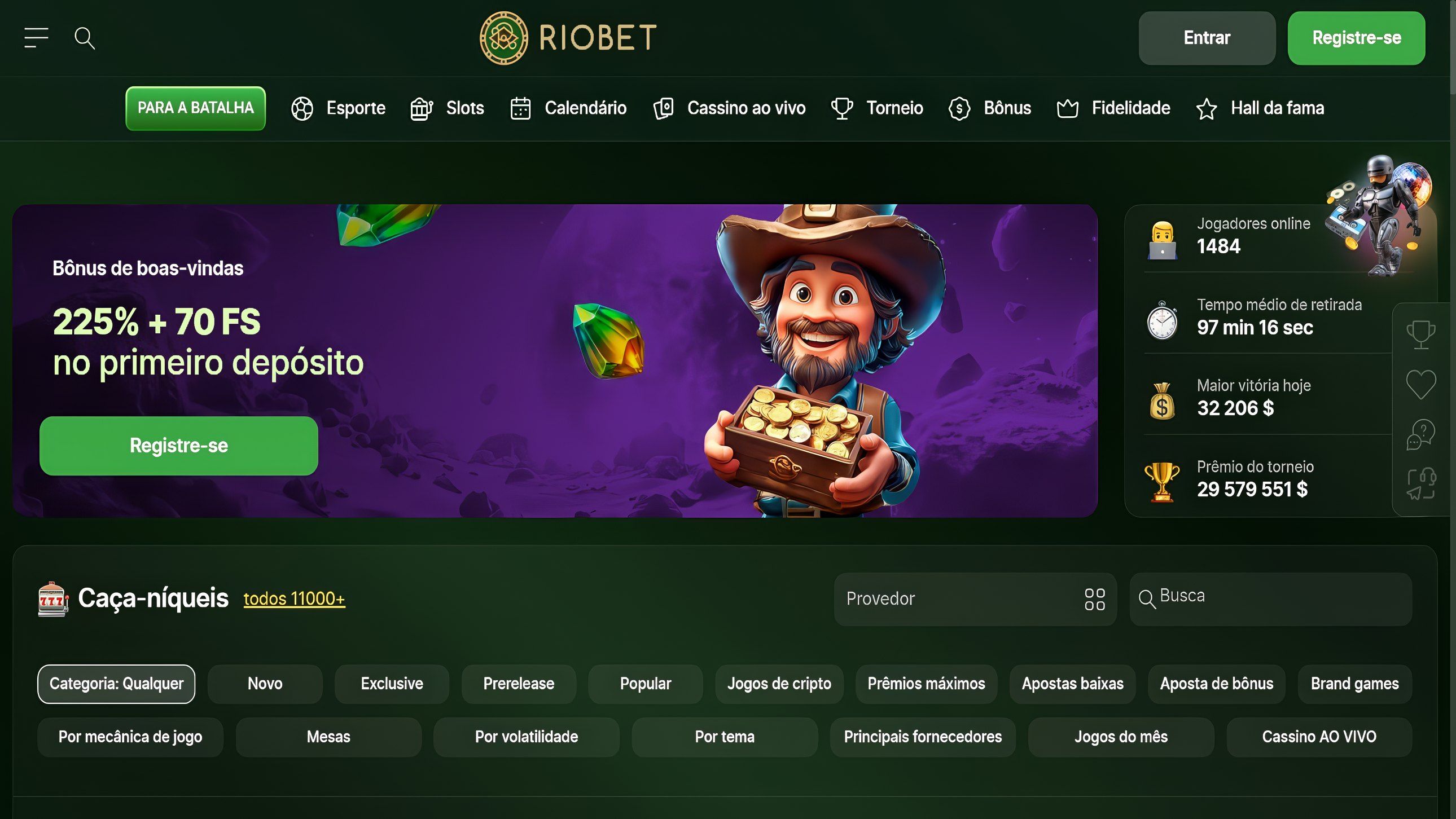 Riobet desktop screenshot 1