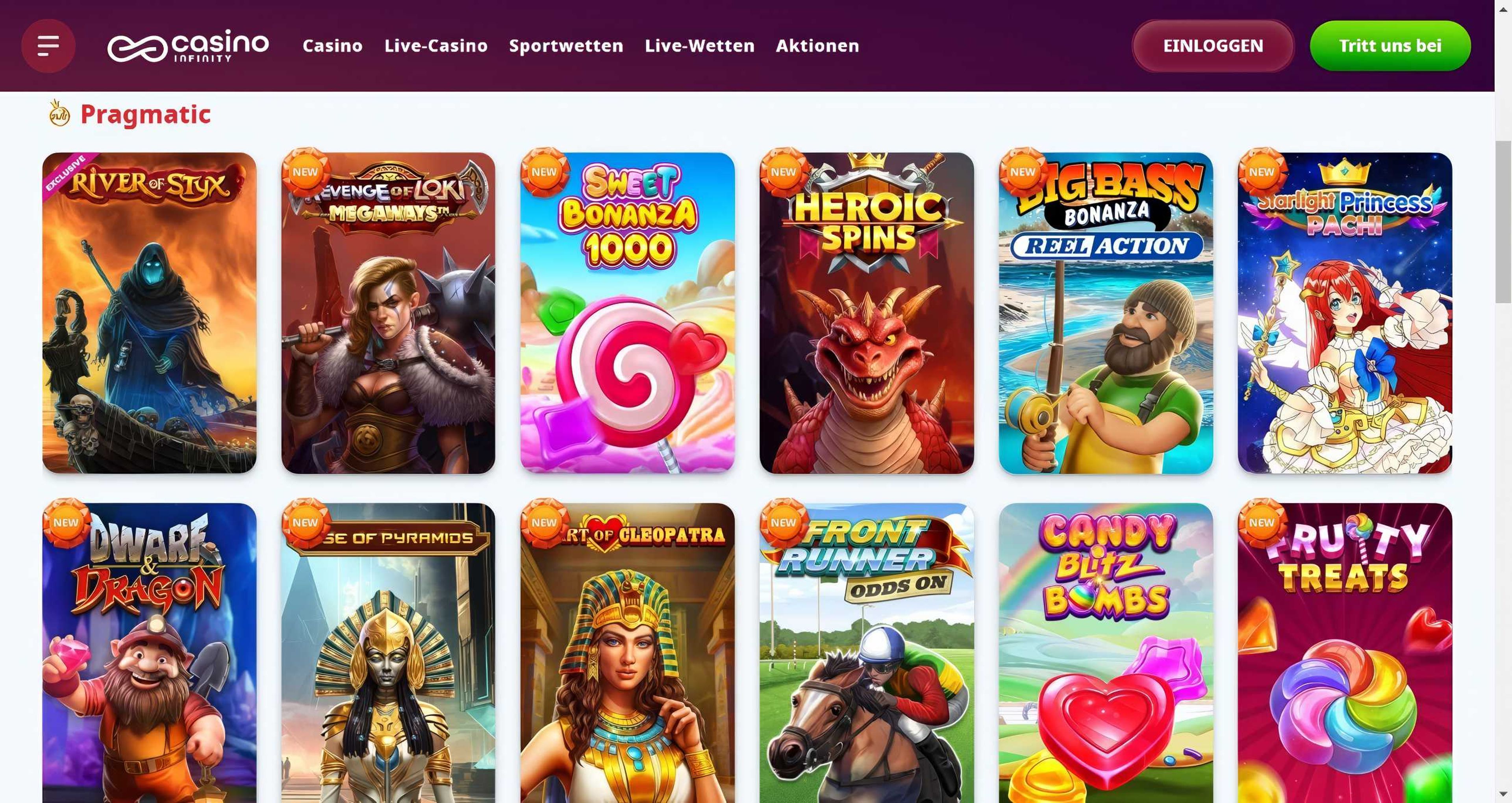 Casino Infinity desktop screenshot 2