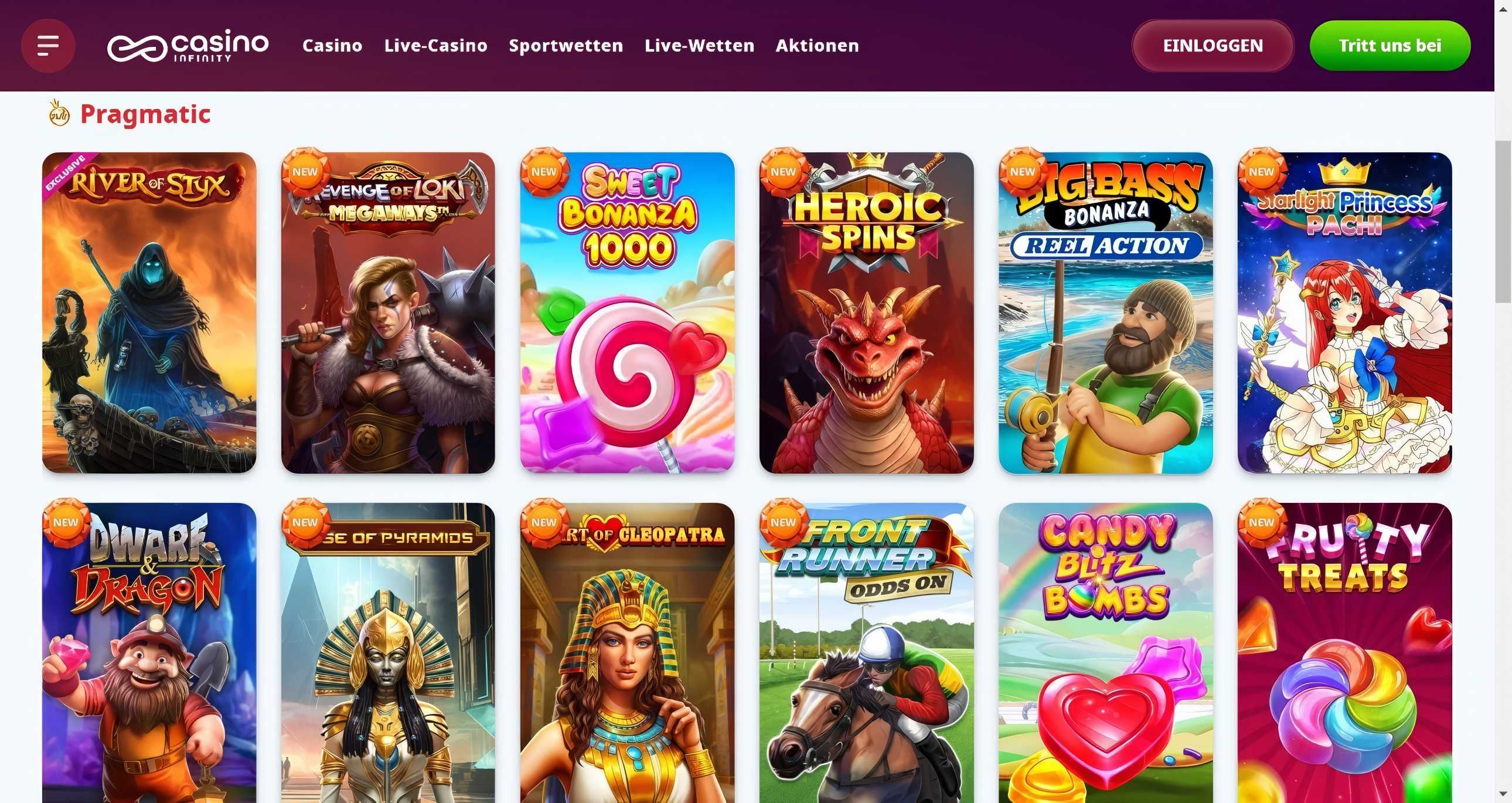 Casino Infinity desktop screenshot 2