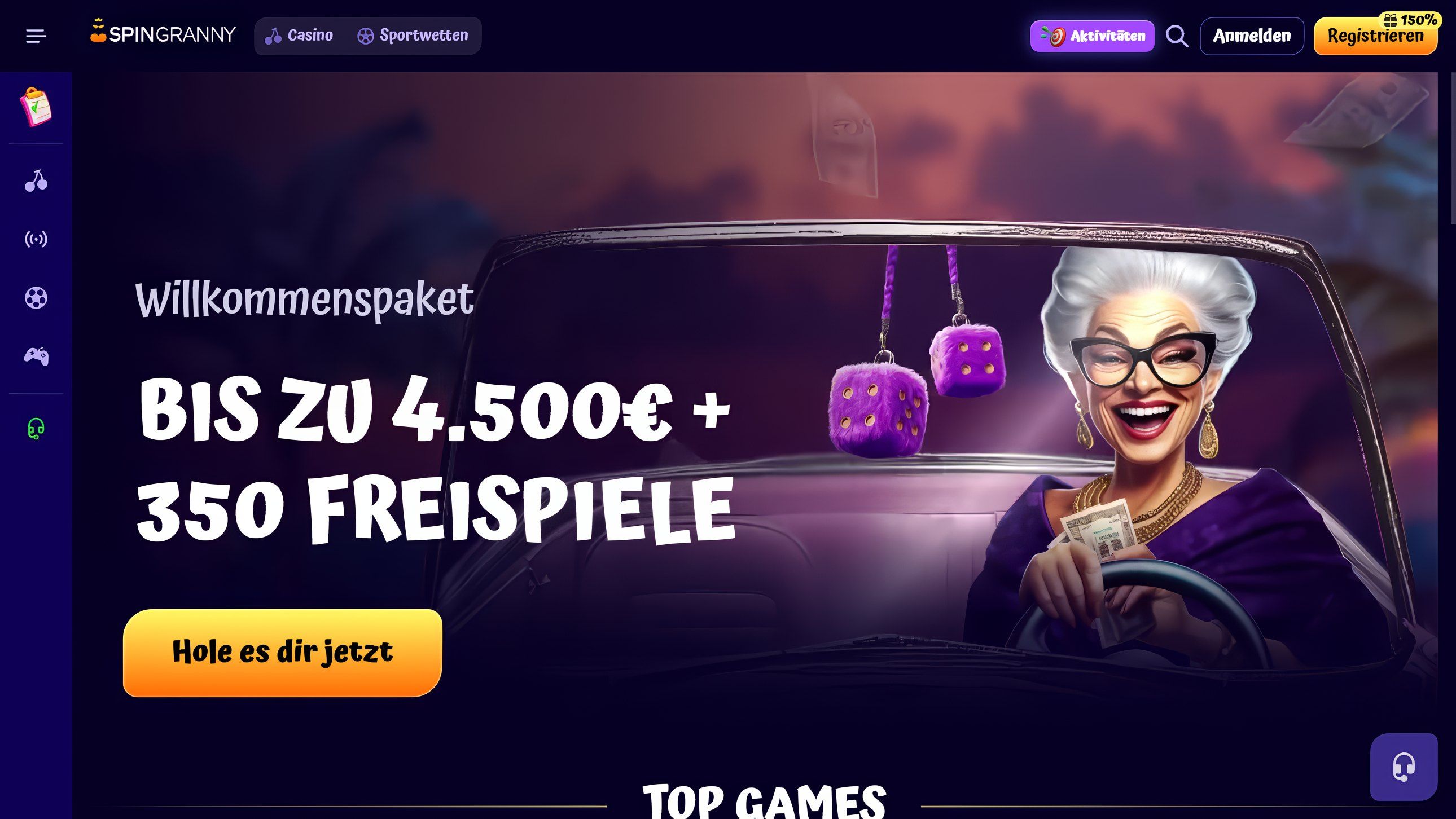 Spingranny Casino desktop screenshot 1