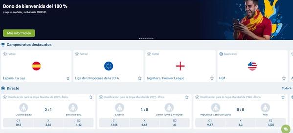 Versión de escritorio de 1xBet