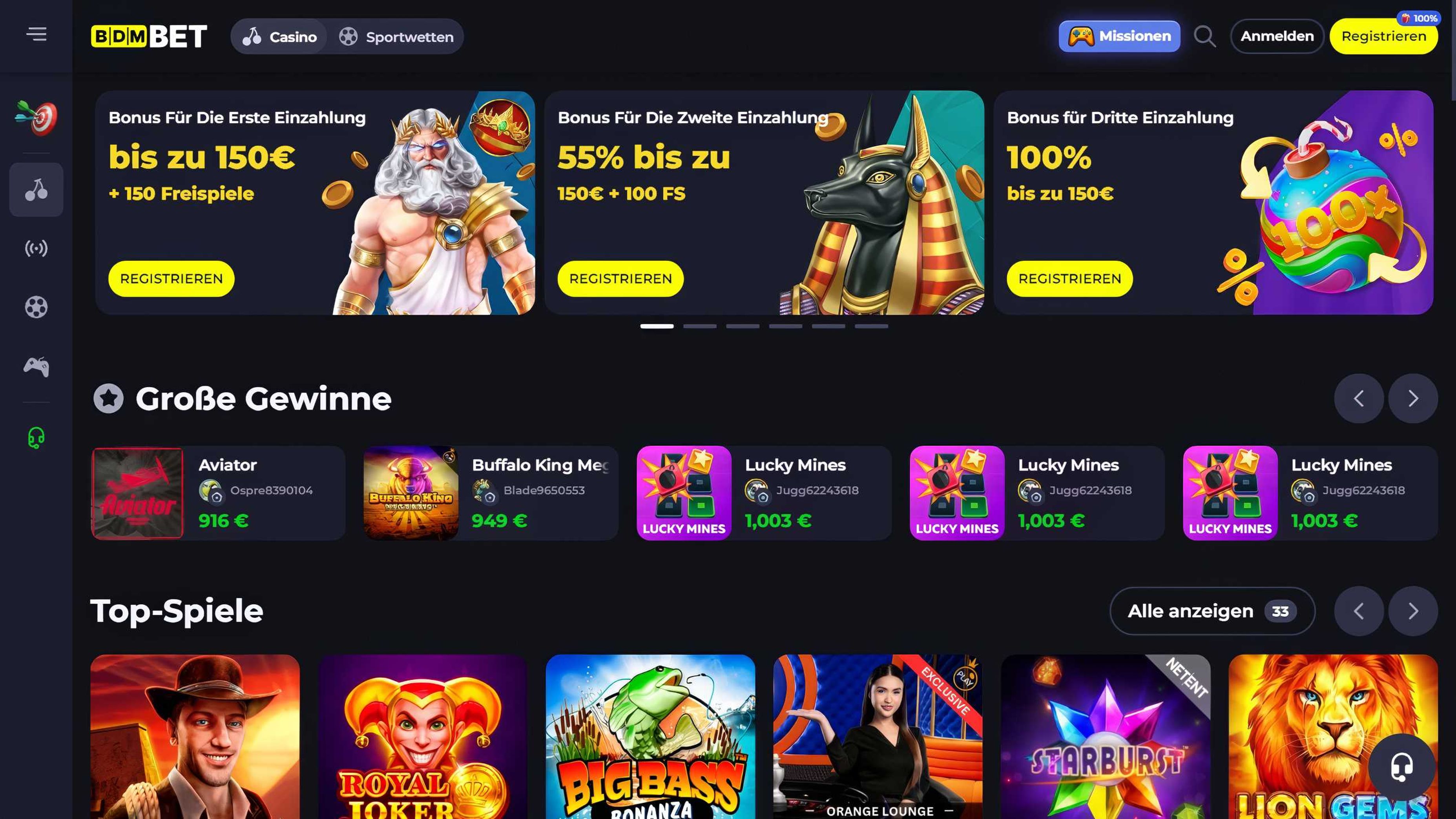 Bdmbet desktop screenshot 1