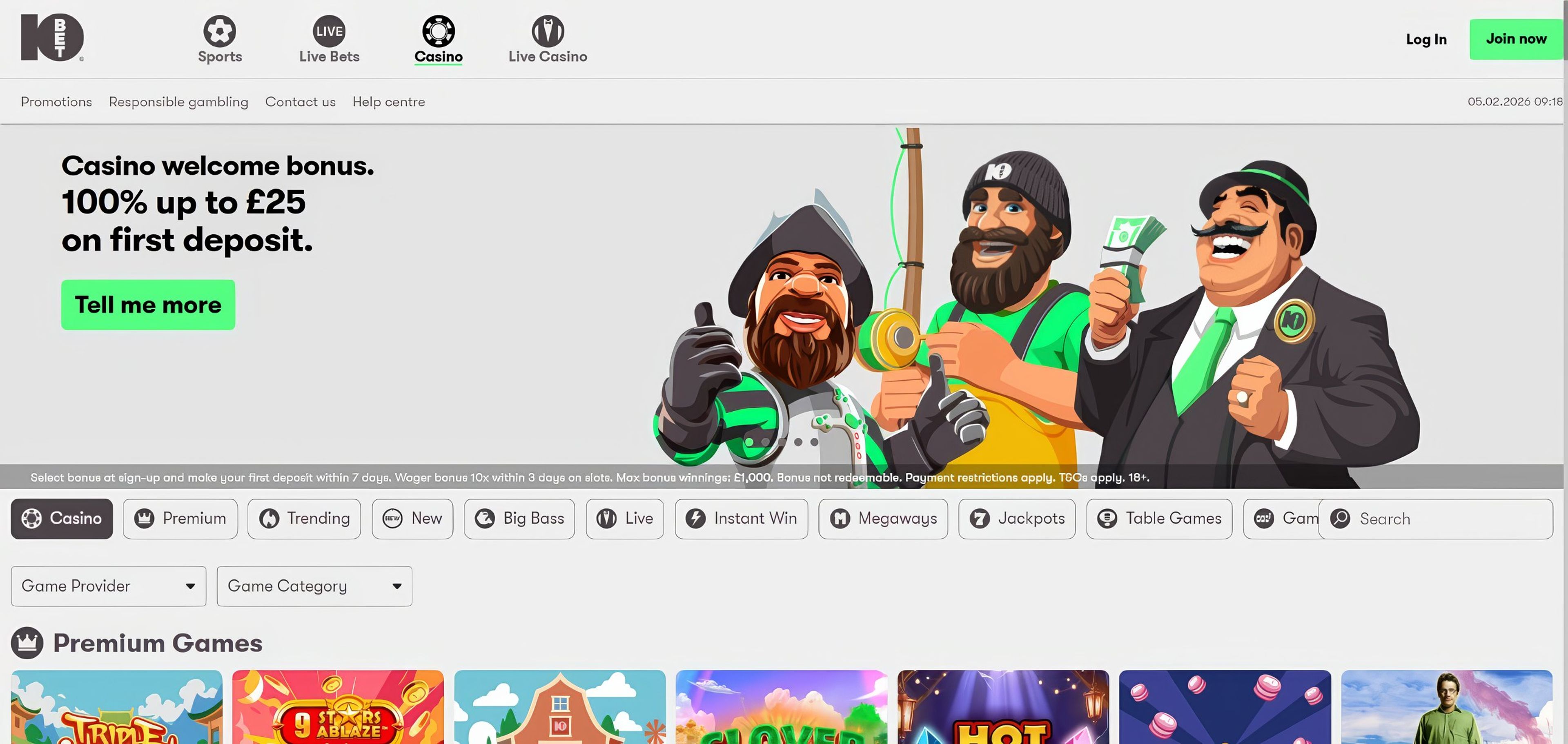 10bet desktop screenshot 1