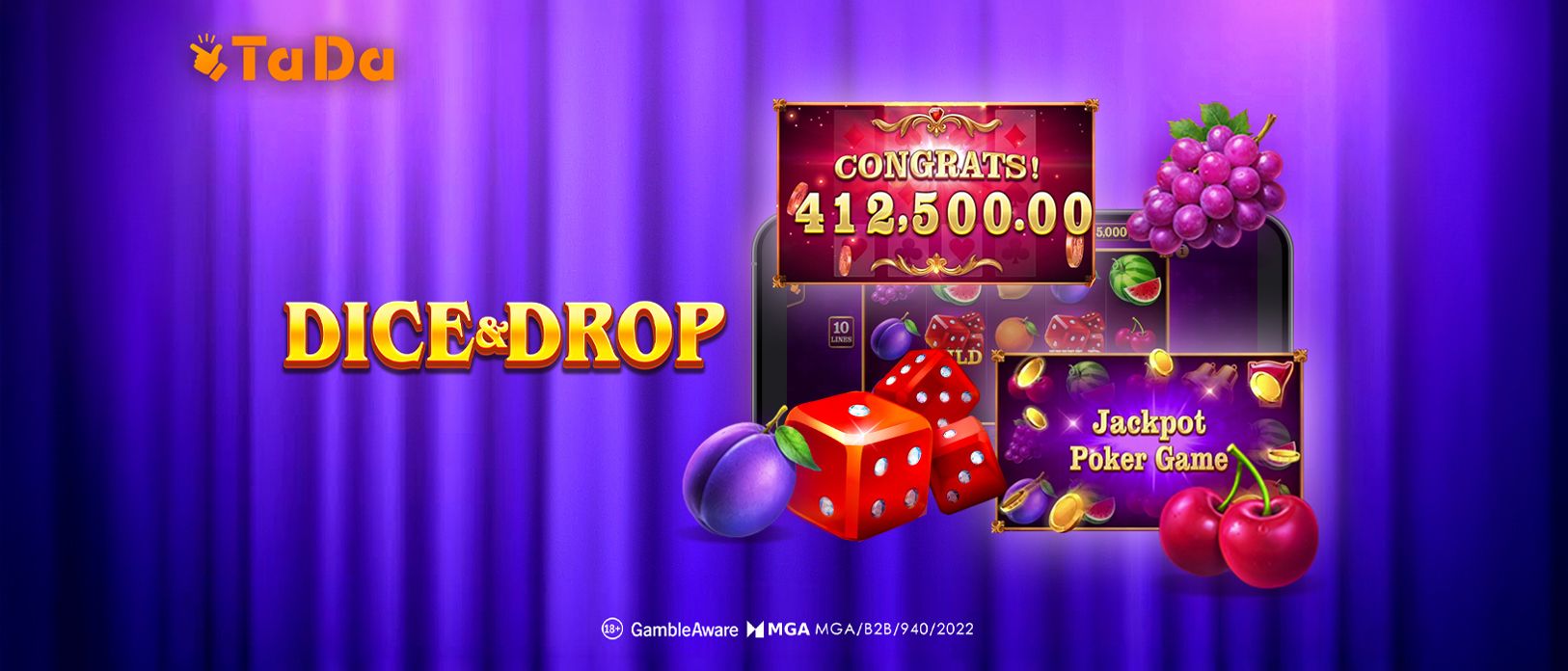 Dice & Drop Slot by TaDa Gaming: Fruit Meets Jackpot Poker