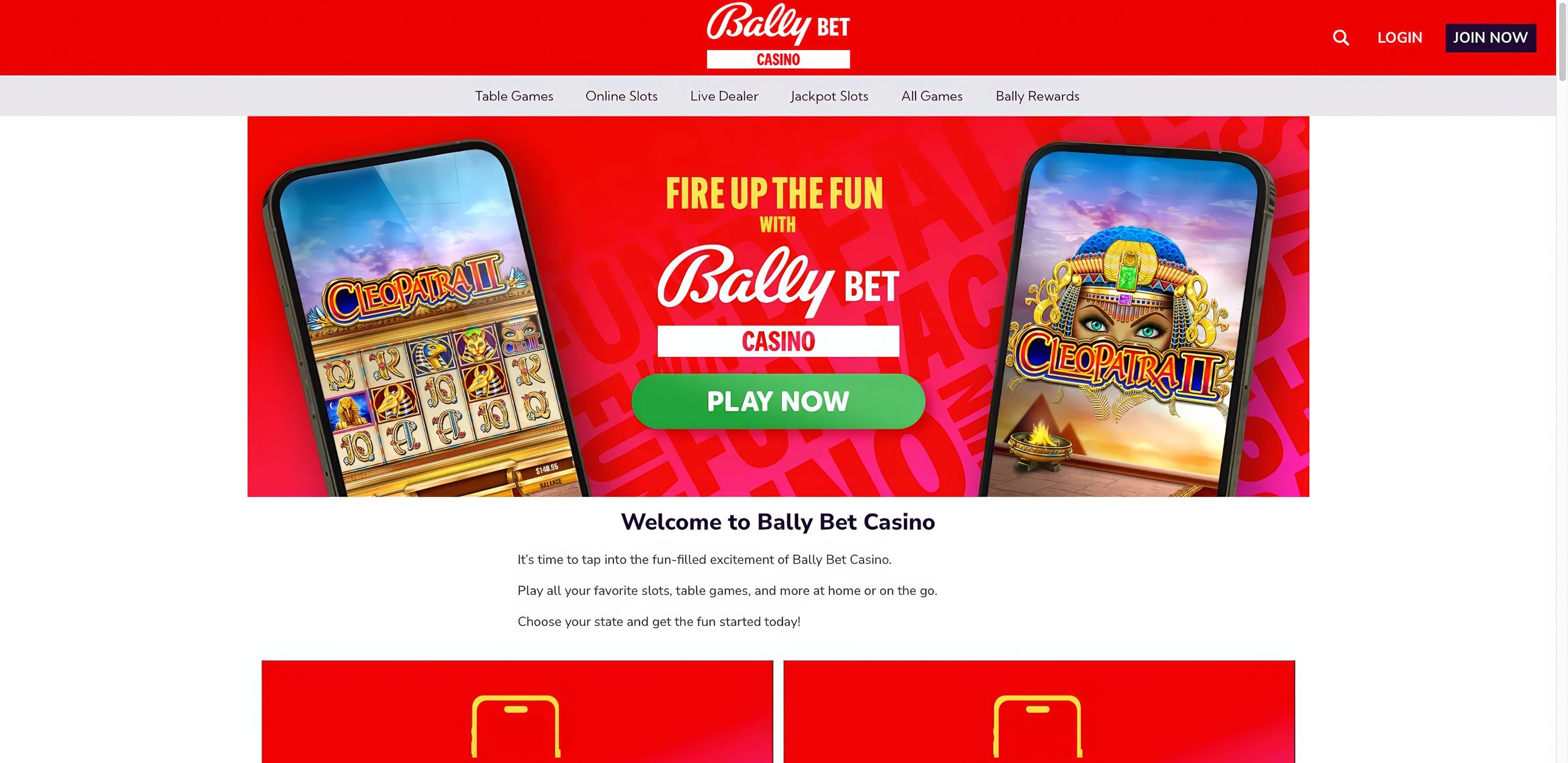 Bally Bet desktop screenshot 1