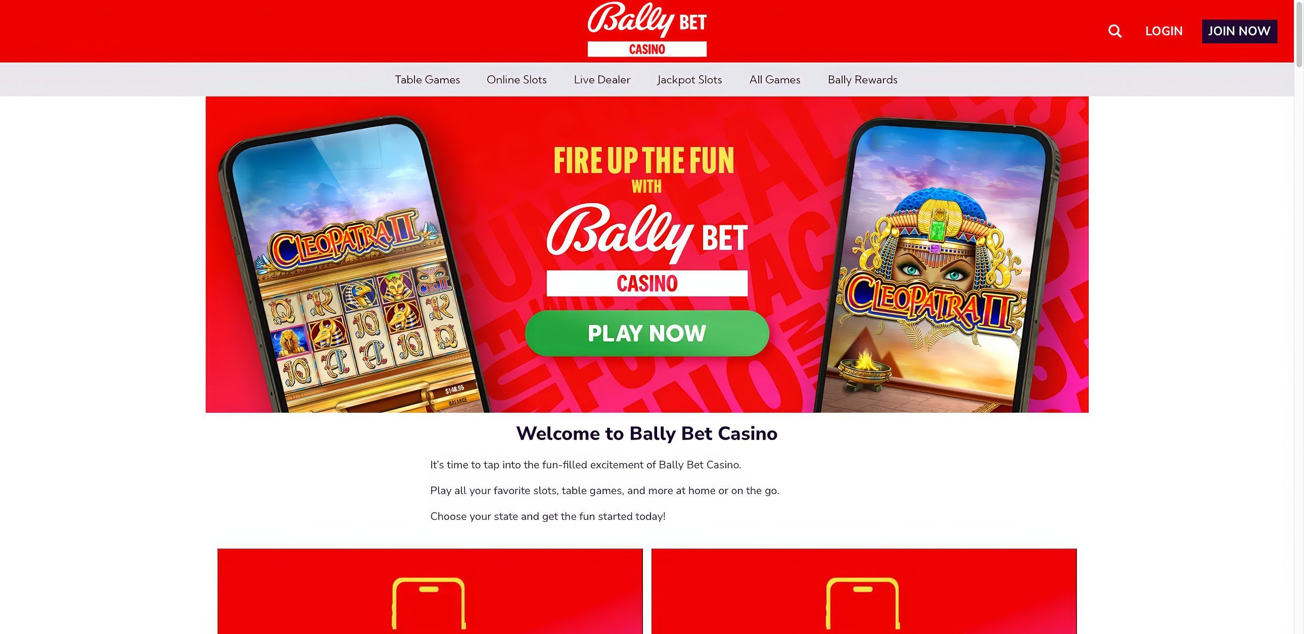 Bally Bet desktop screenshot 1