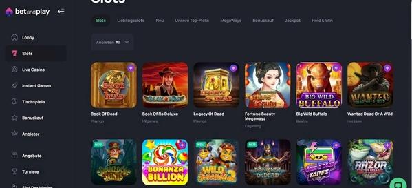BetandPlay Slots Desktop
