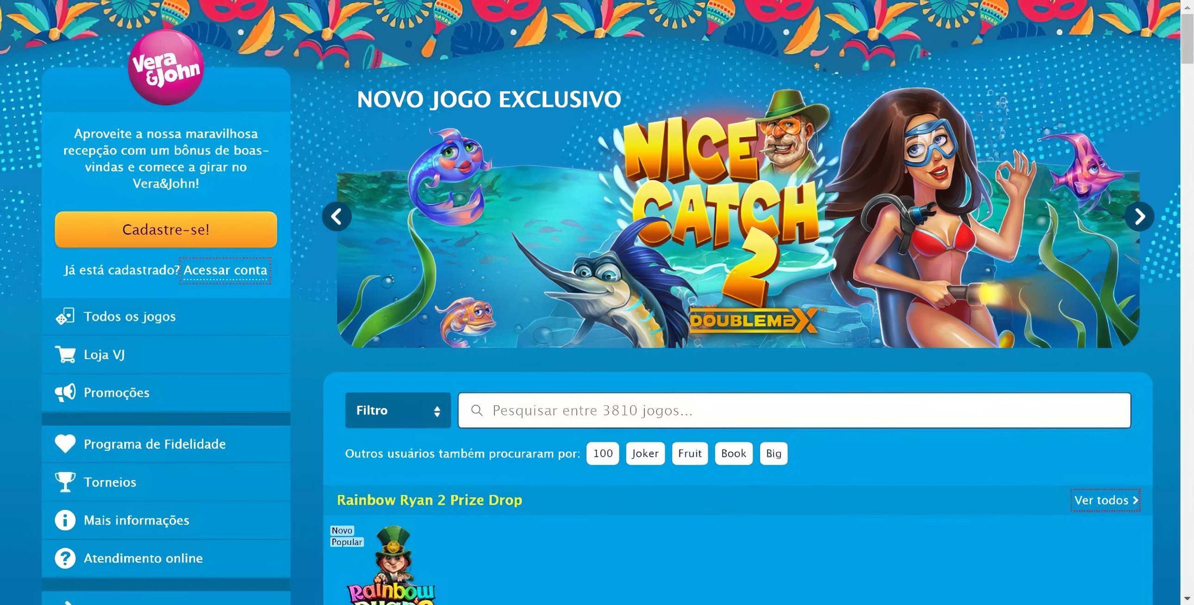 Vera and John Casino desktop screenshot 1