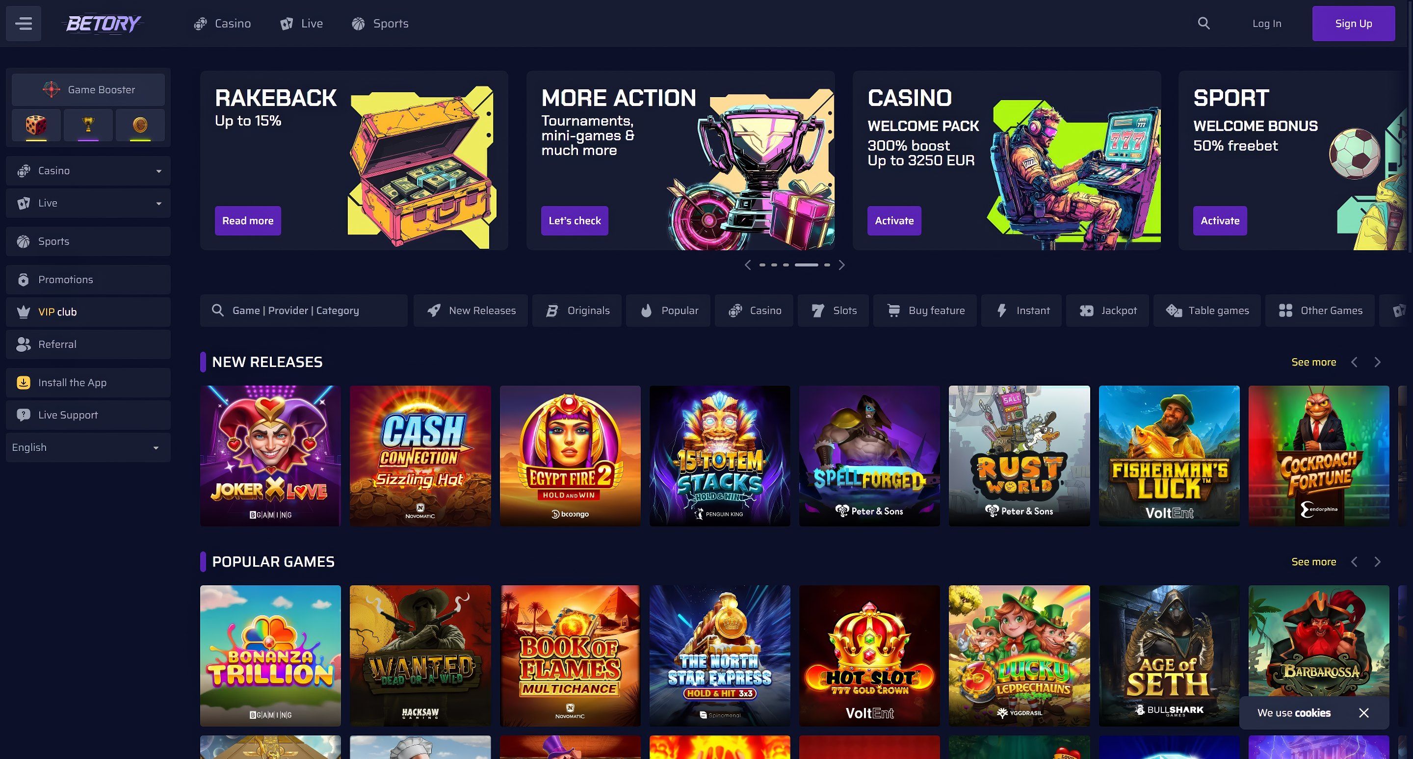 Betory desktop screenshot 1