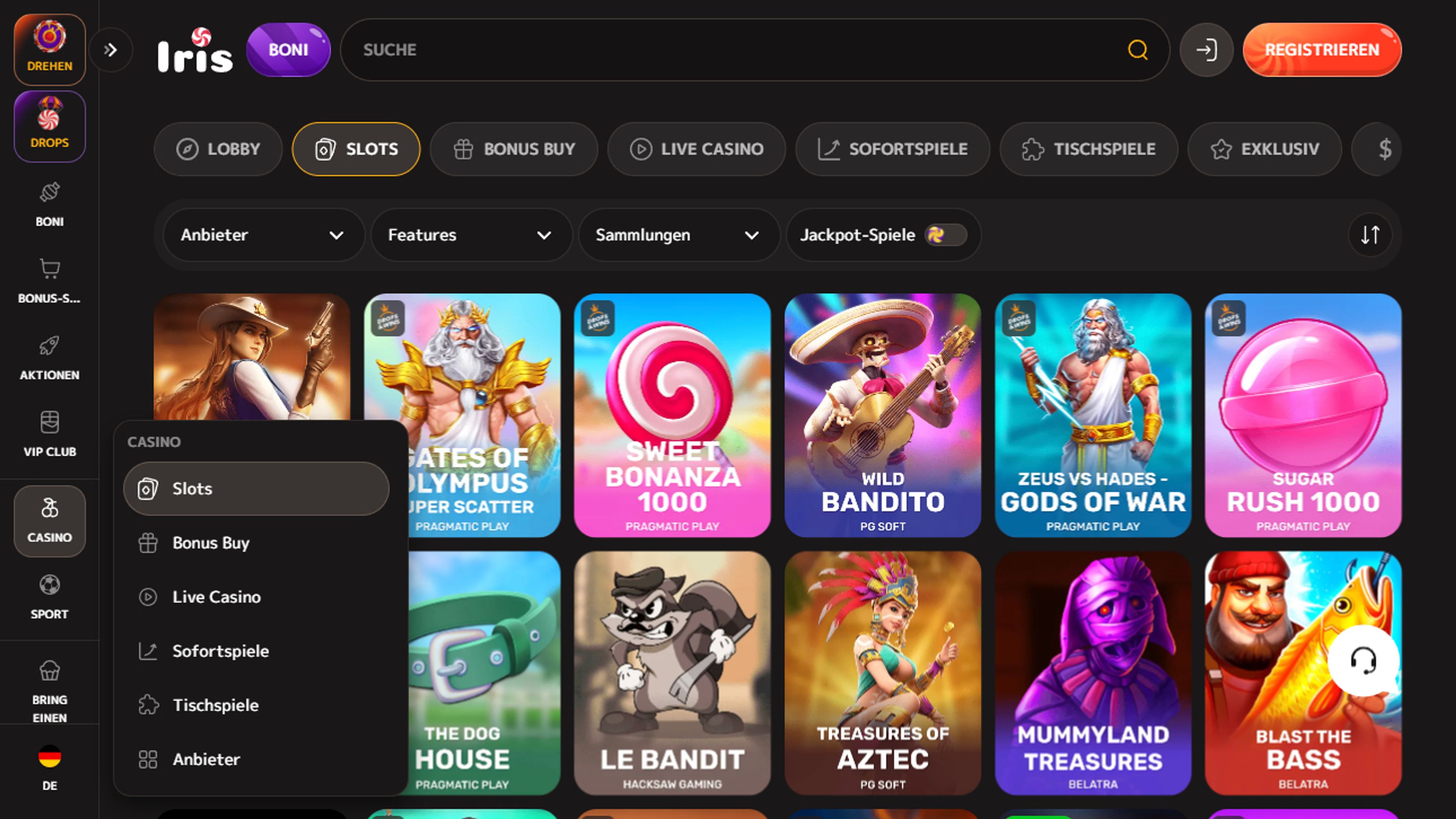 Iris Casino desktop screenshot 2