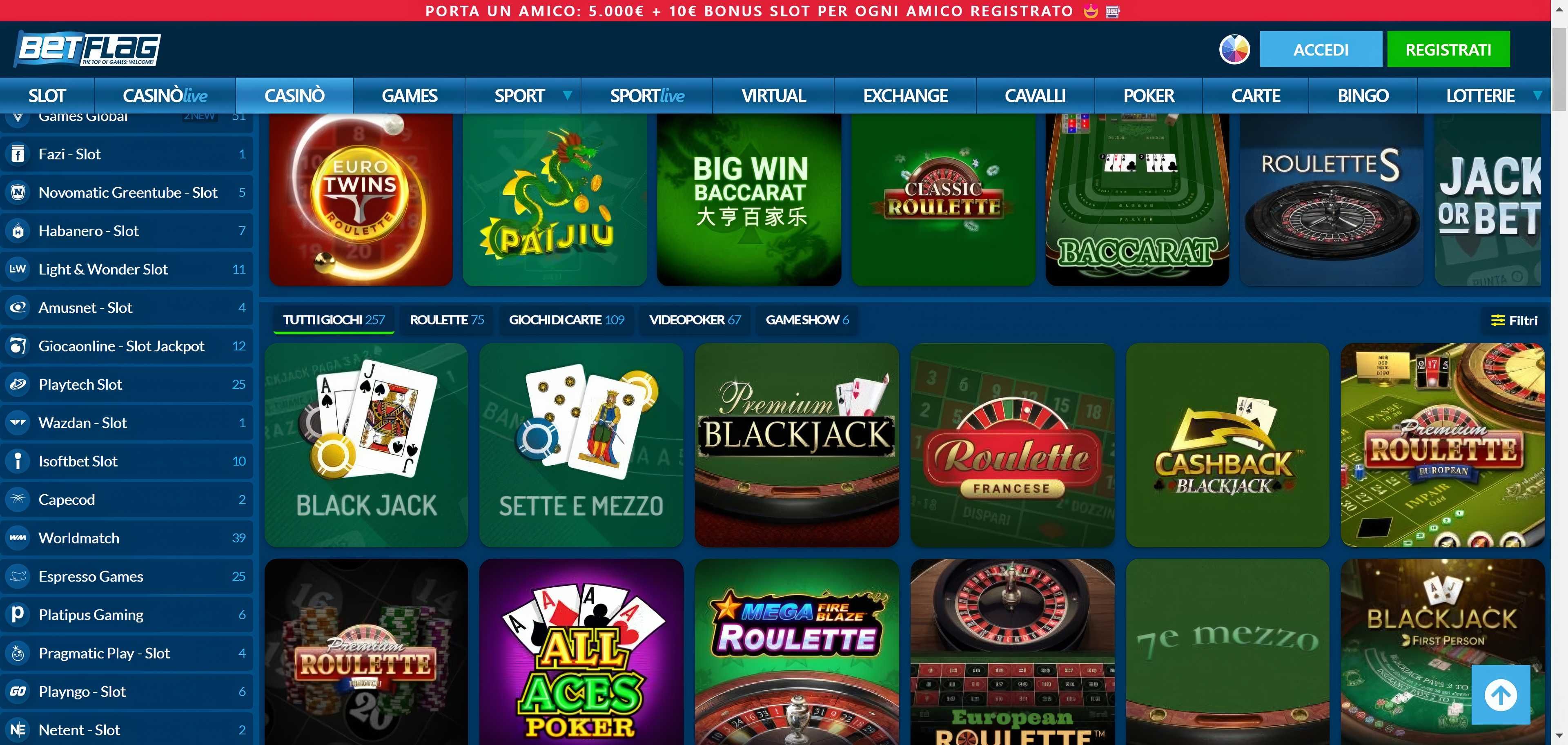 Betflag desktop screenshot 2