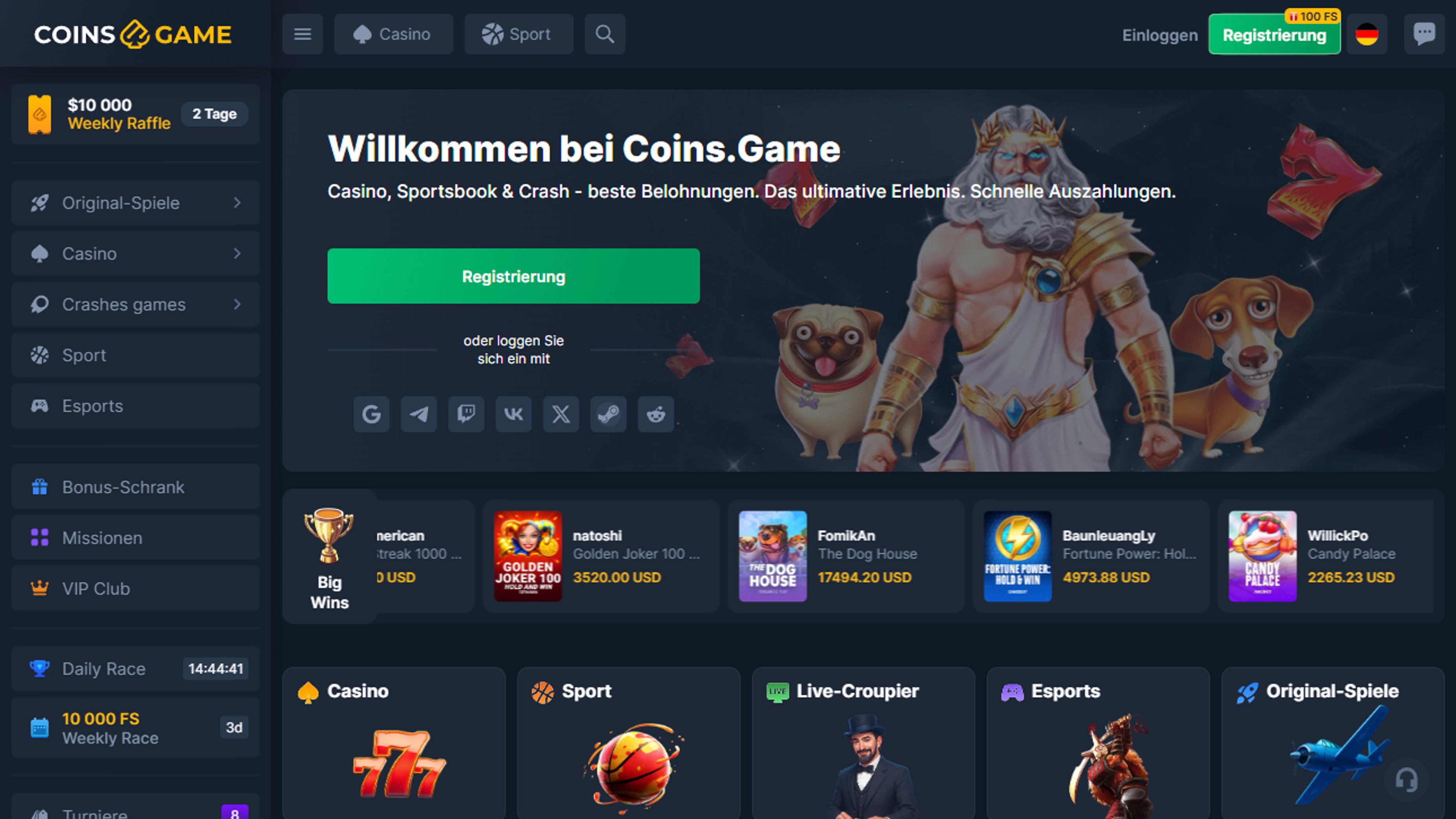 Coins.game desktop screenshot 1