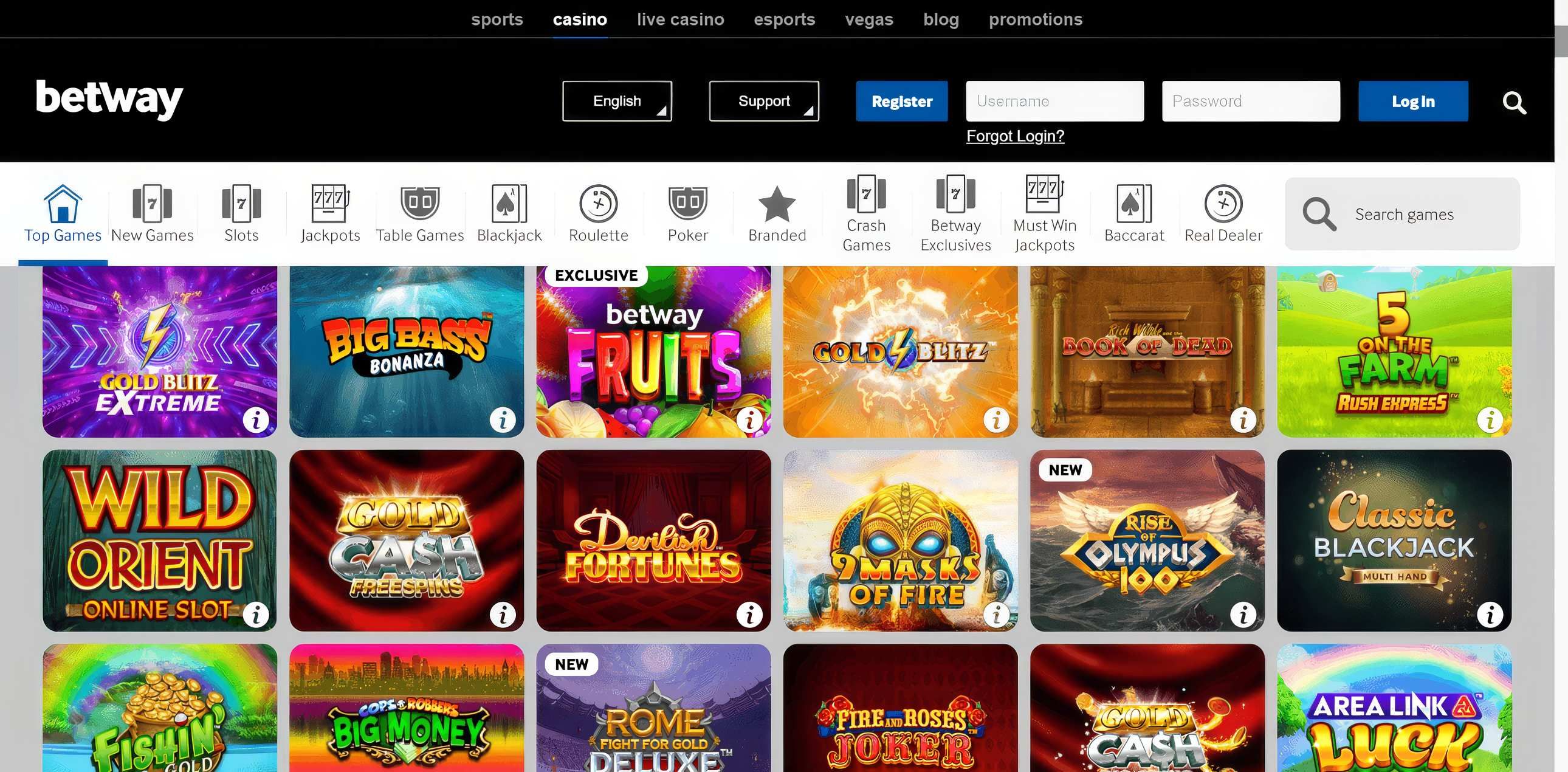 Betway desktop screenshot 2