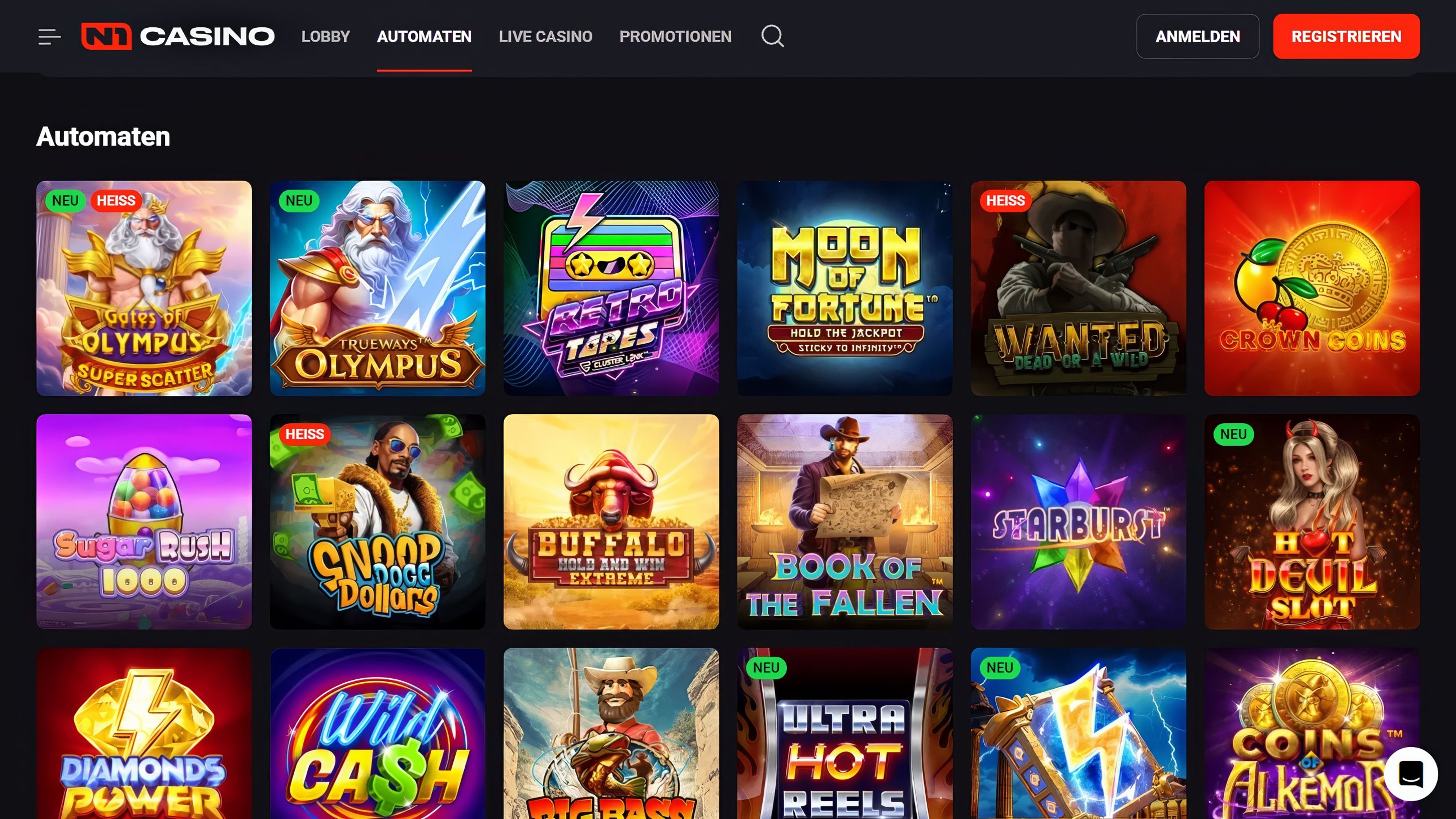N1 Casino desktop screenshot 2