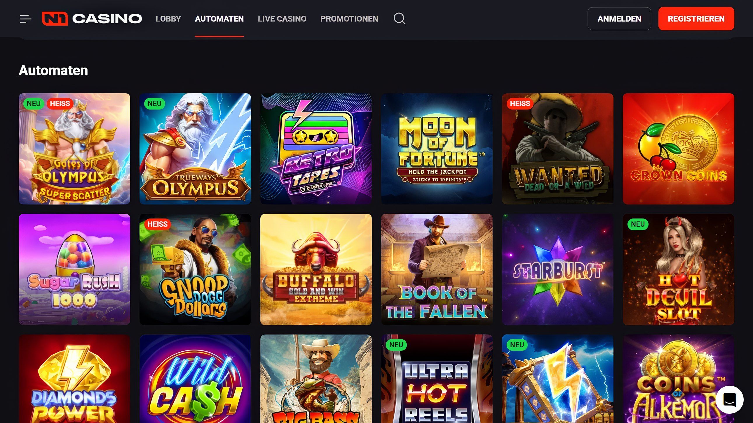 N1 Casino desktop screenshot 2