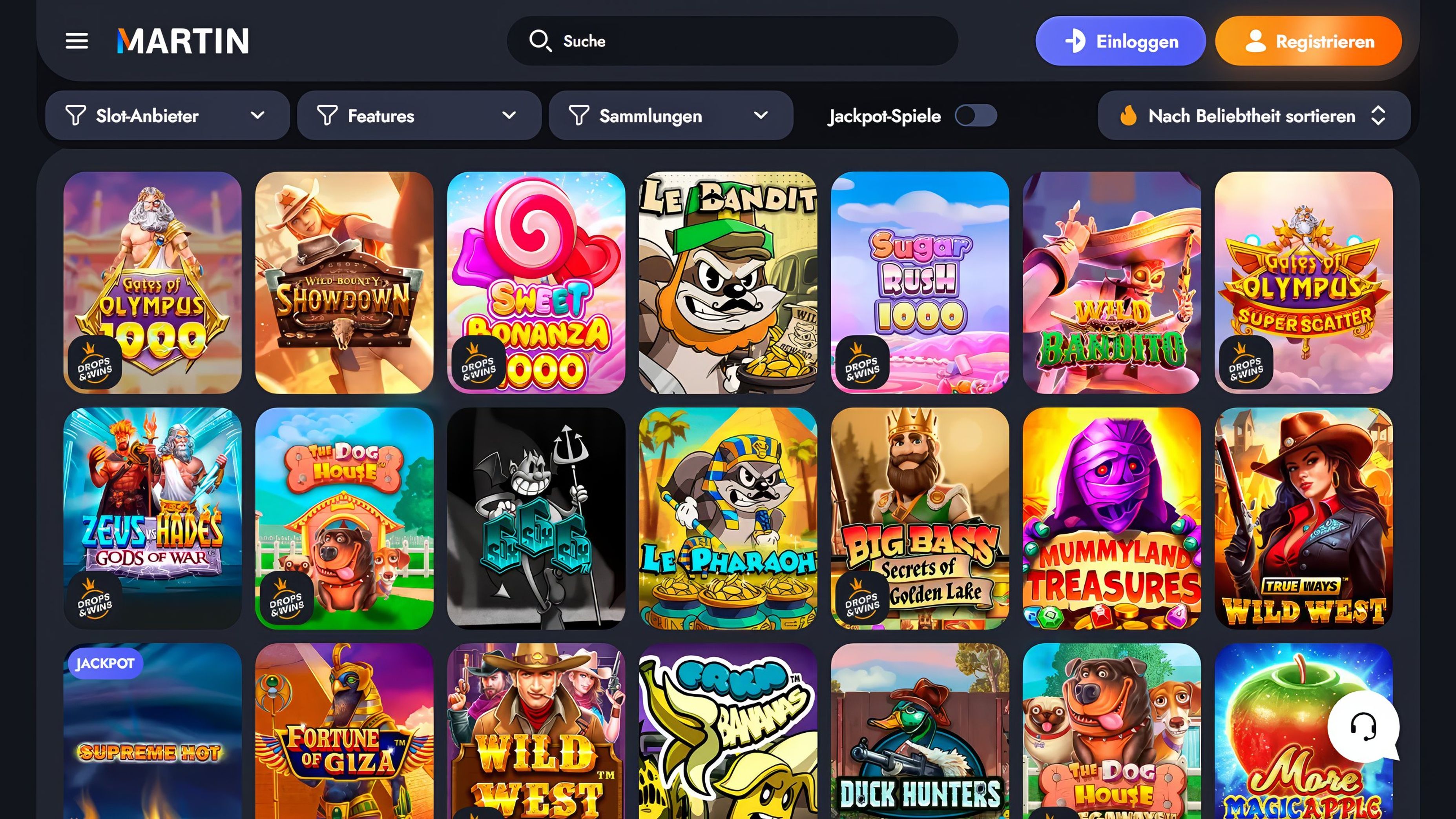 Martin Casino desktop screenshot 2