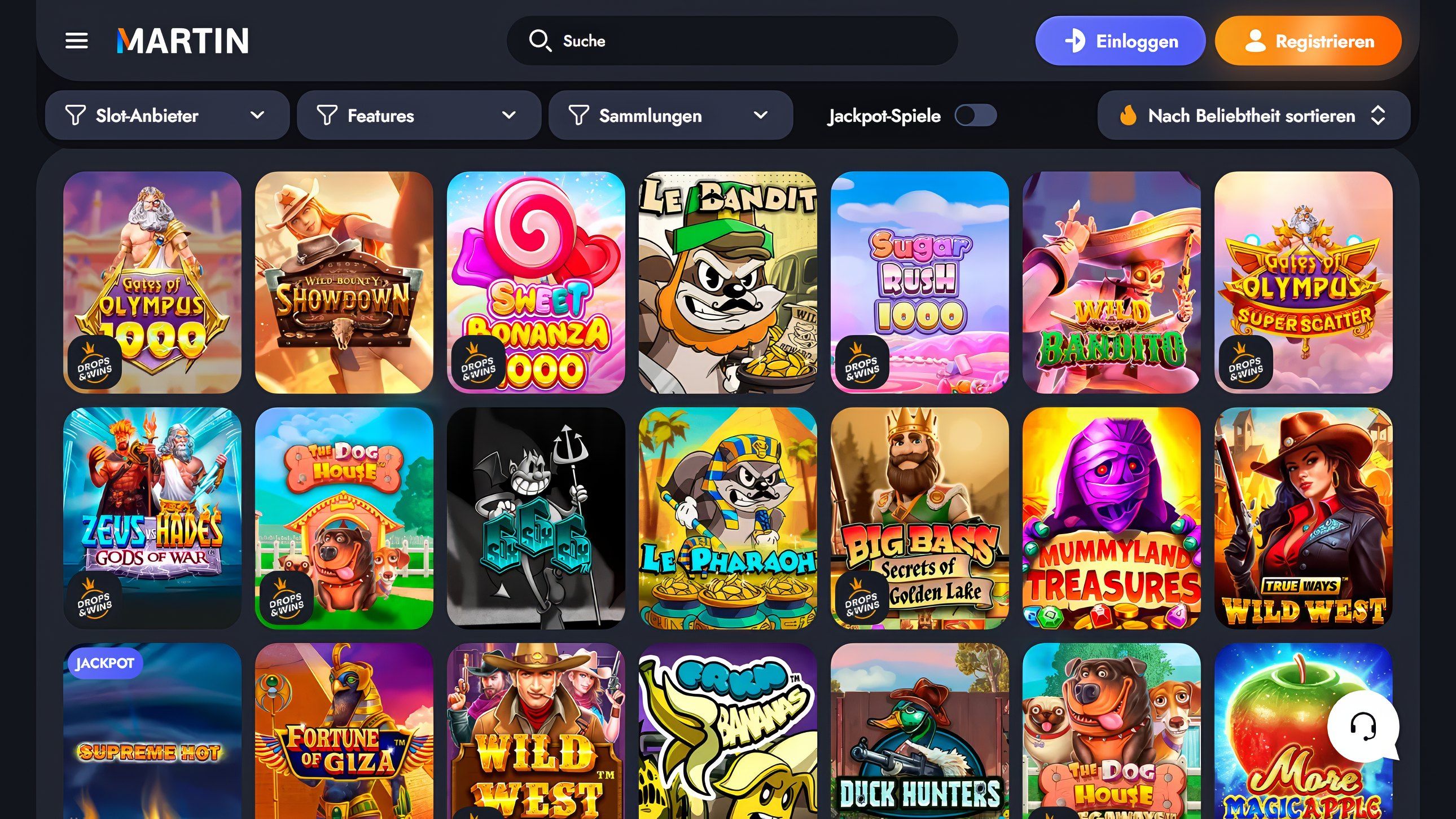 Martin Casino desktop screenshot 2