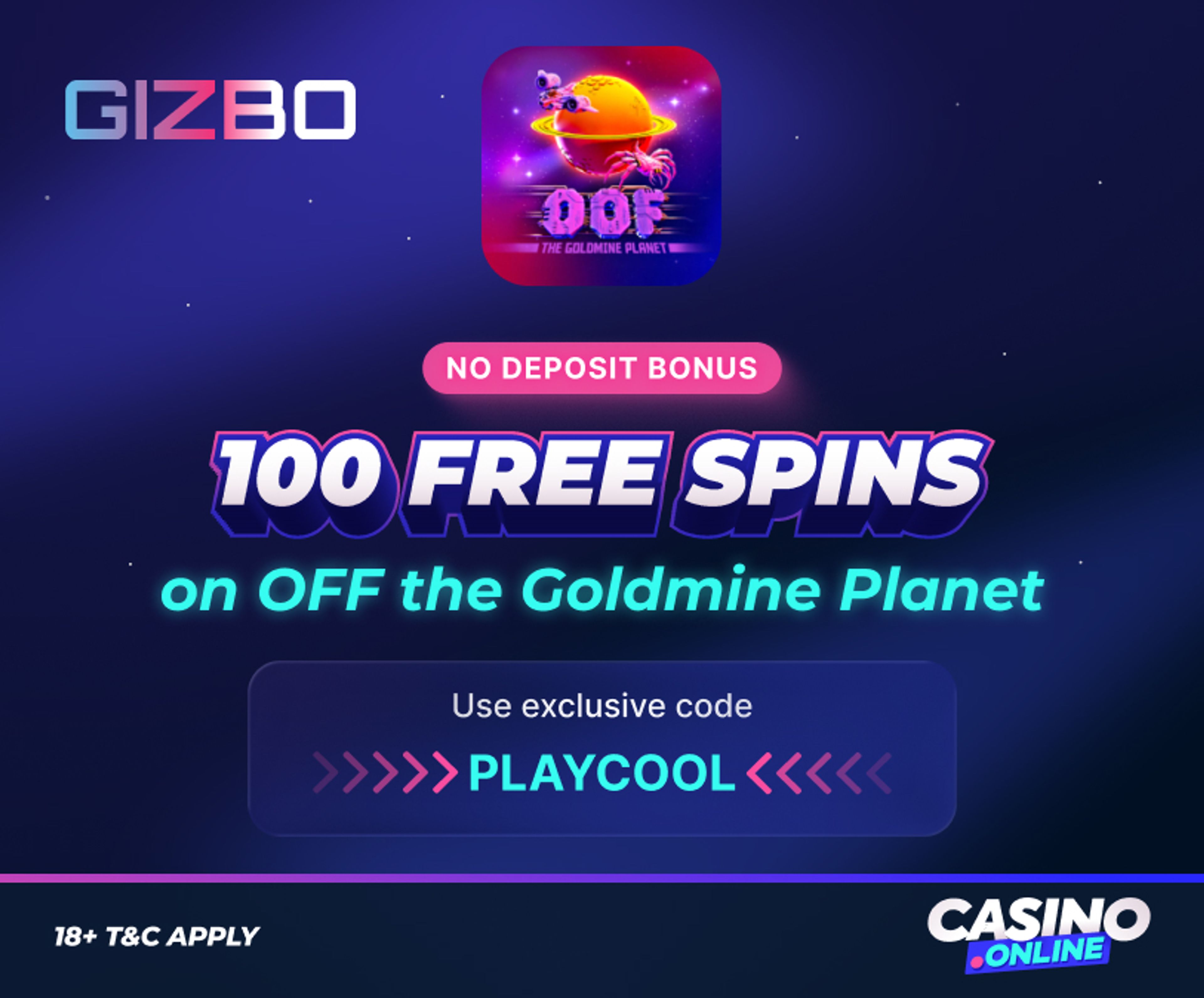 Gizbo Casino no deposit bonus offer