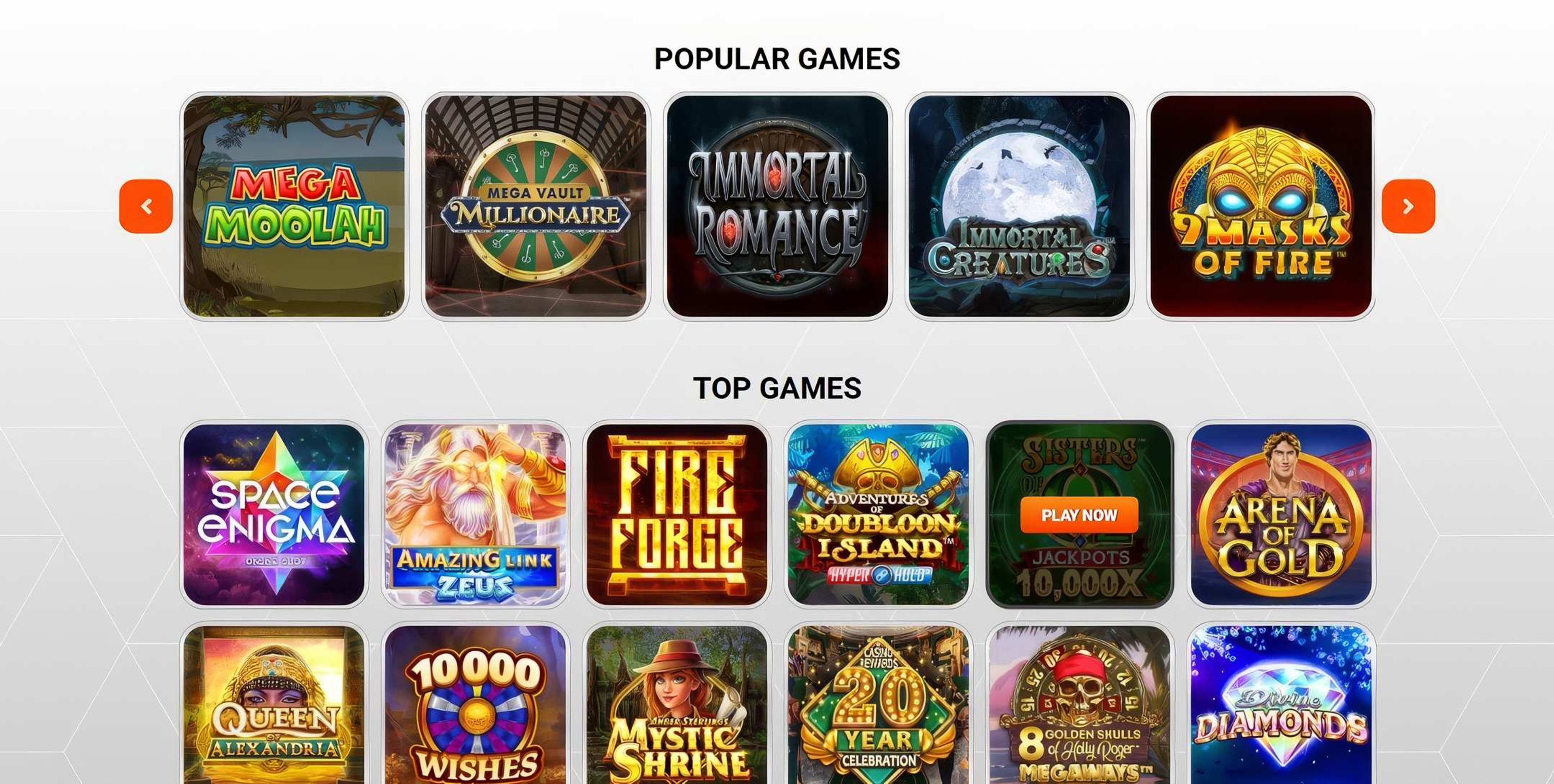 Zodiac Casino desktop screenshot 2