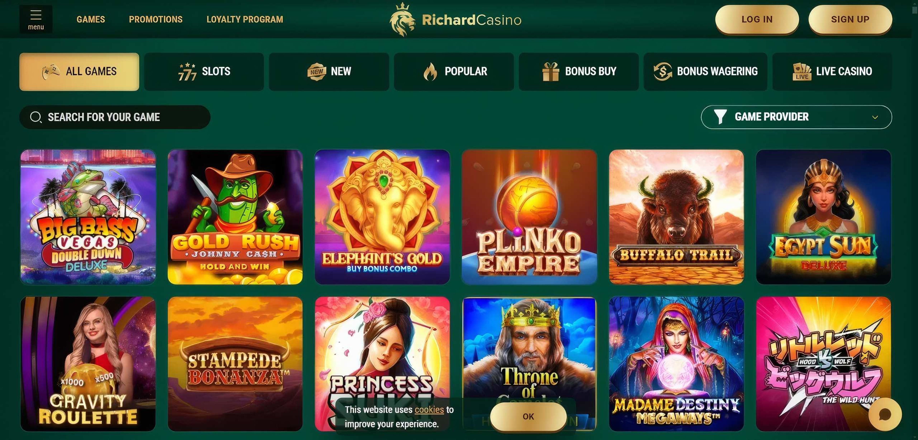 Richard Casino desktop screenshot 2