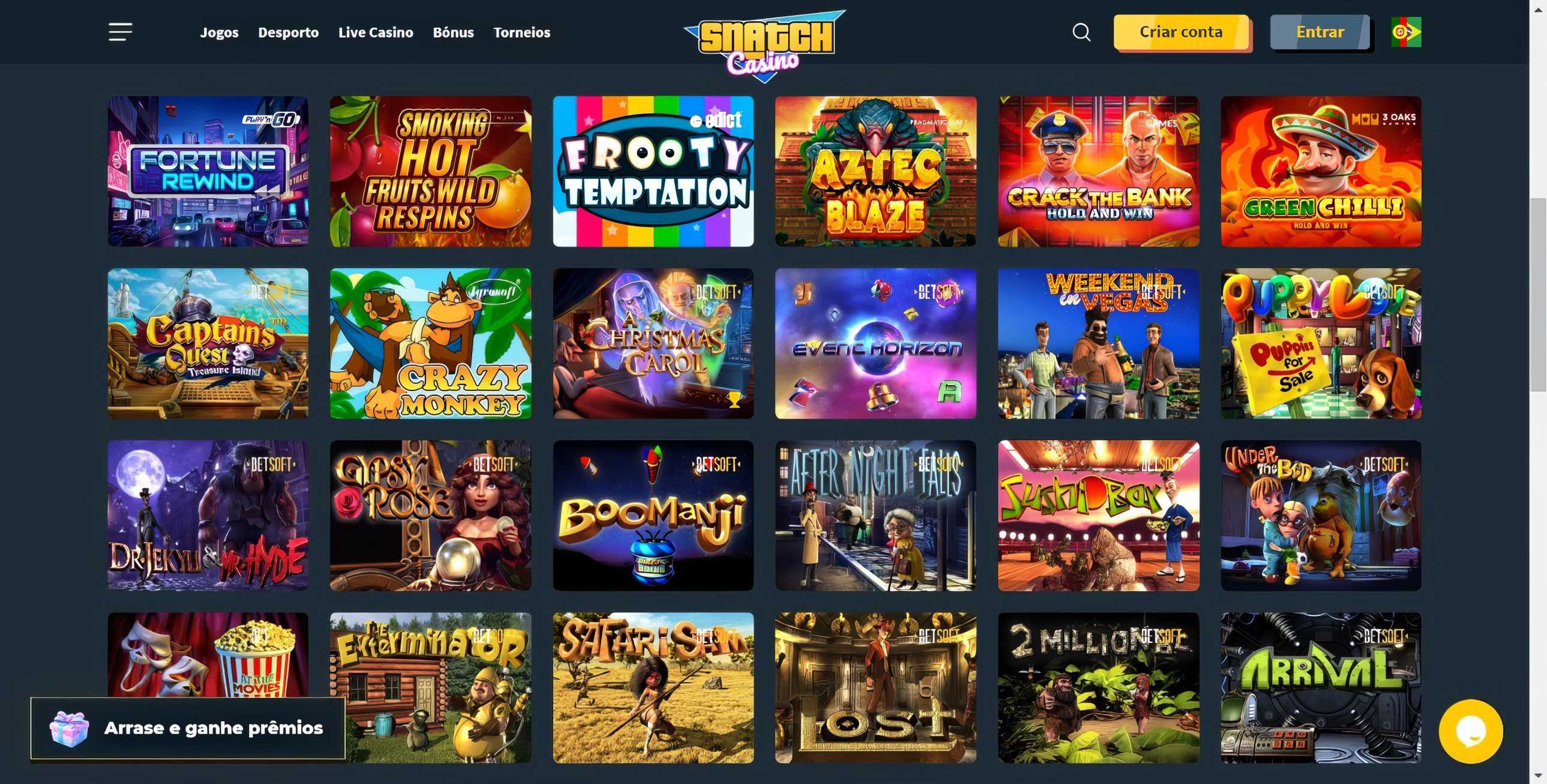 Snatch Casino desktop screenshot 2