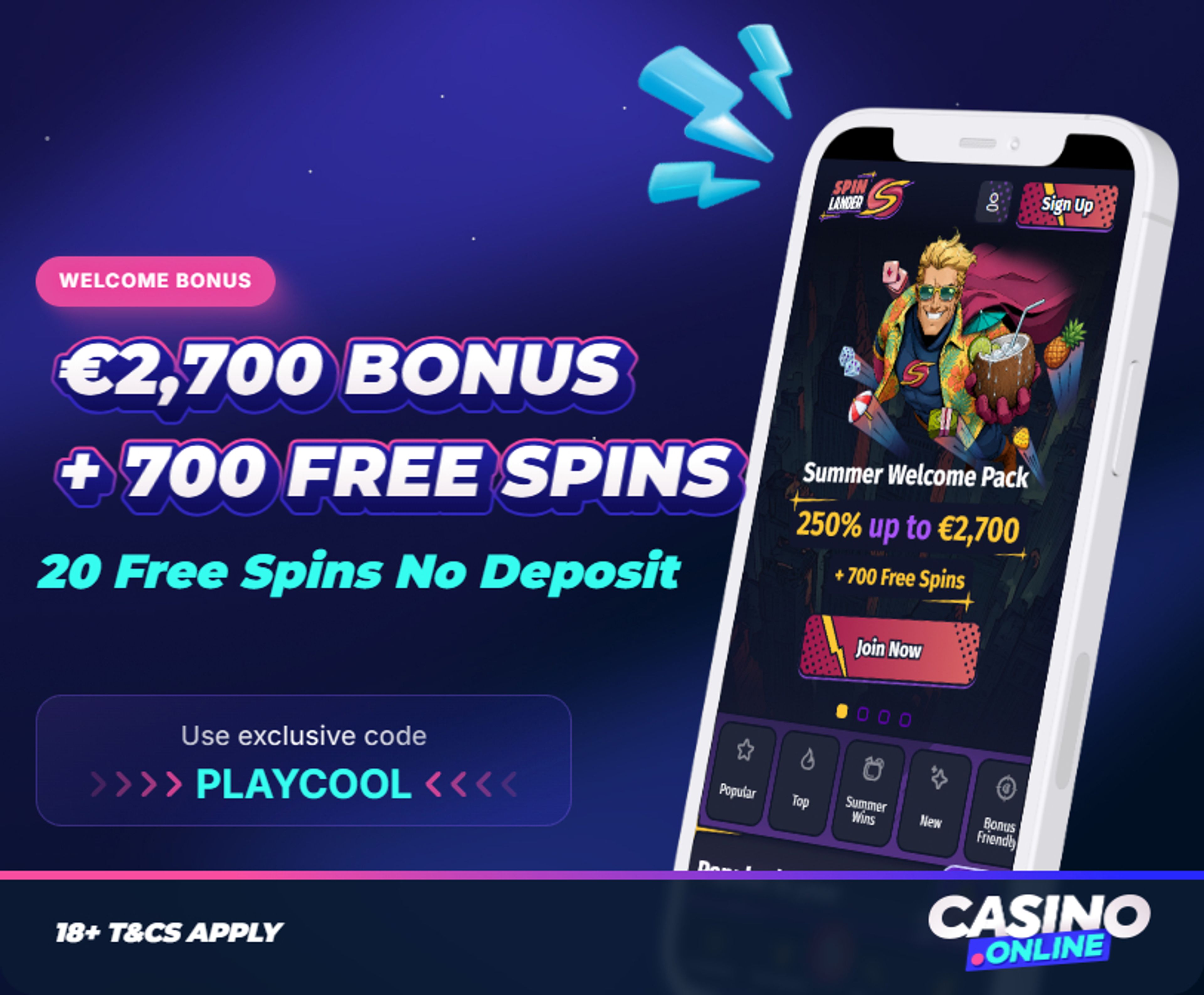 spinlander casino welcomer offer