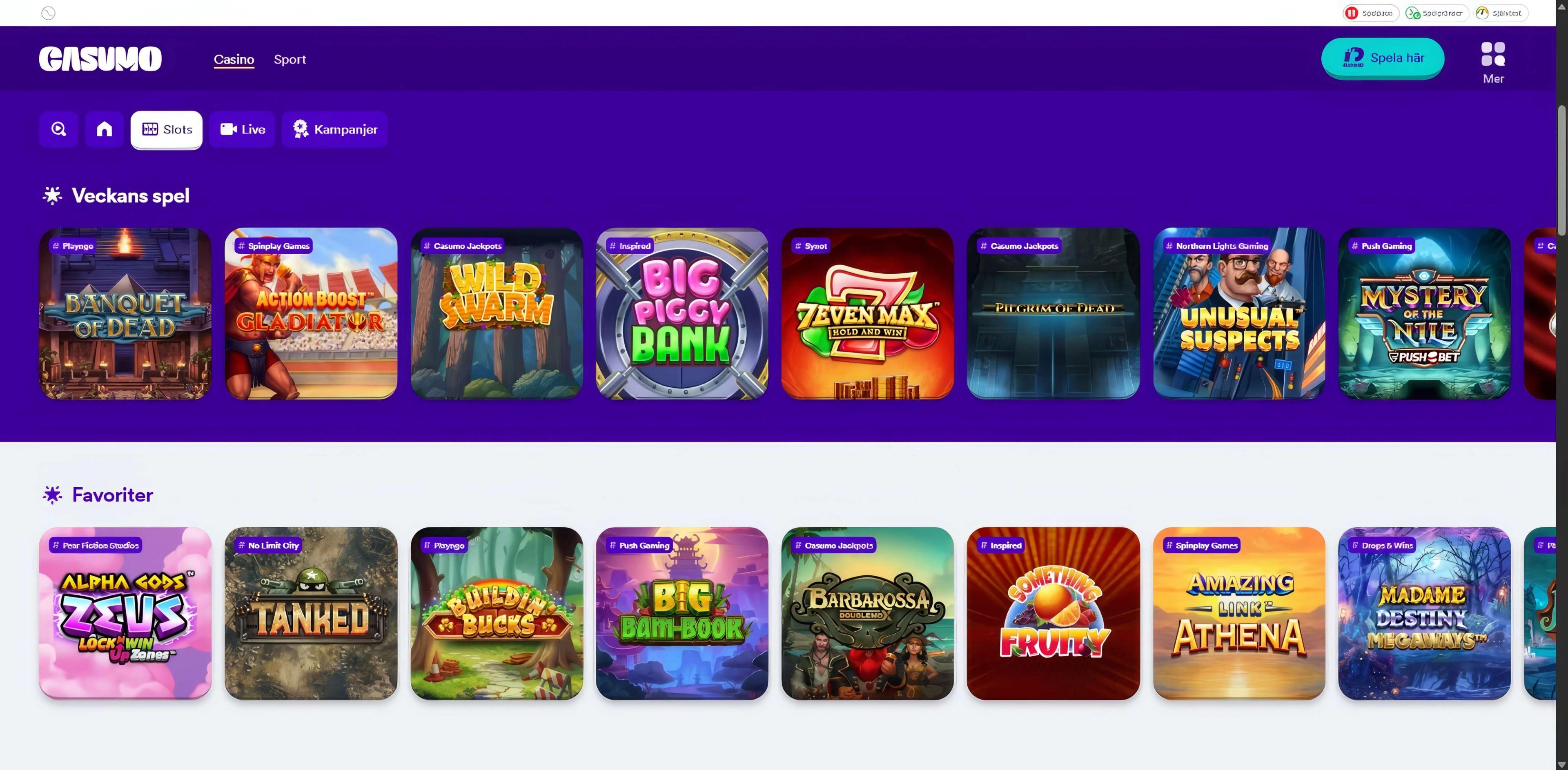 Casumo desktop screenshot 2