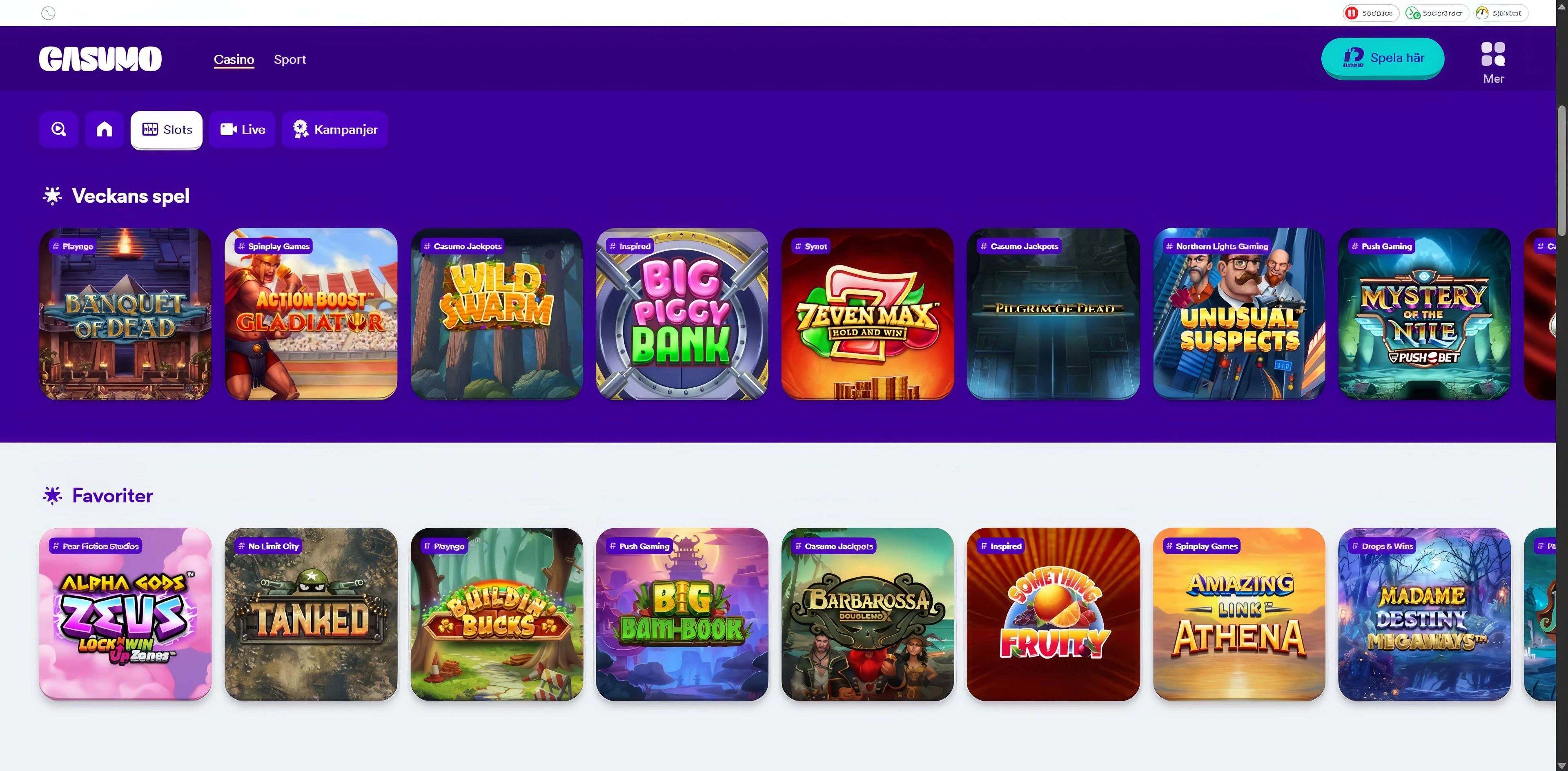 Casumo desktop screenshot 2