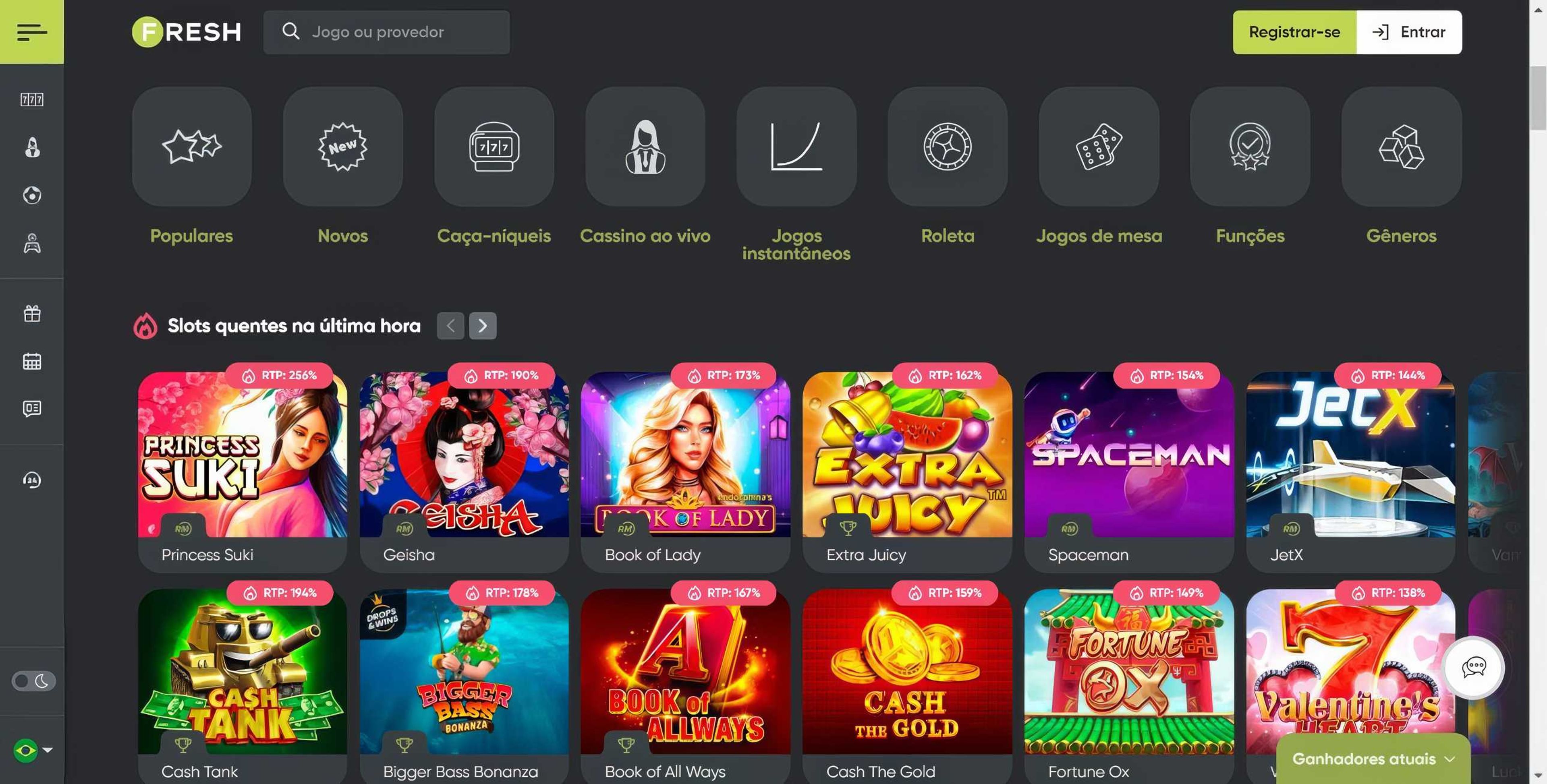 Fresh Casino desktop screenshot 1