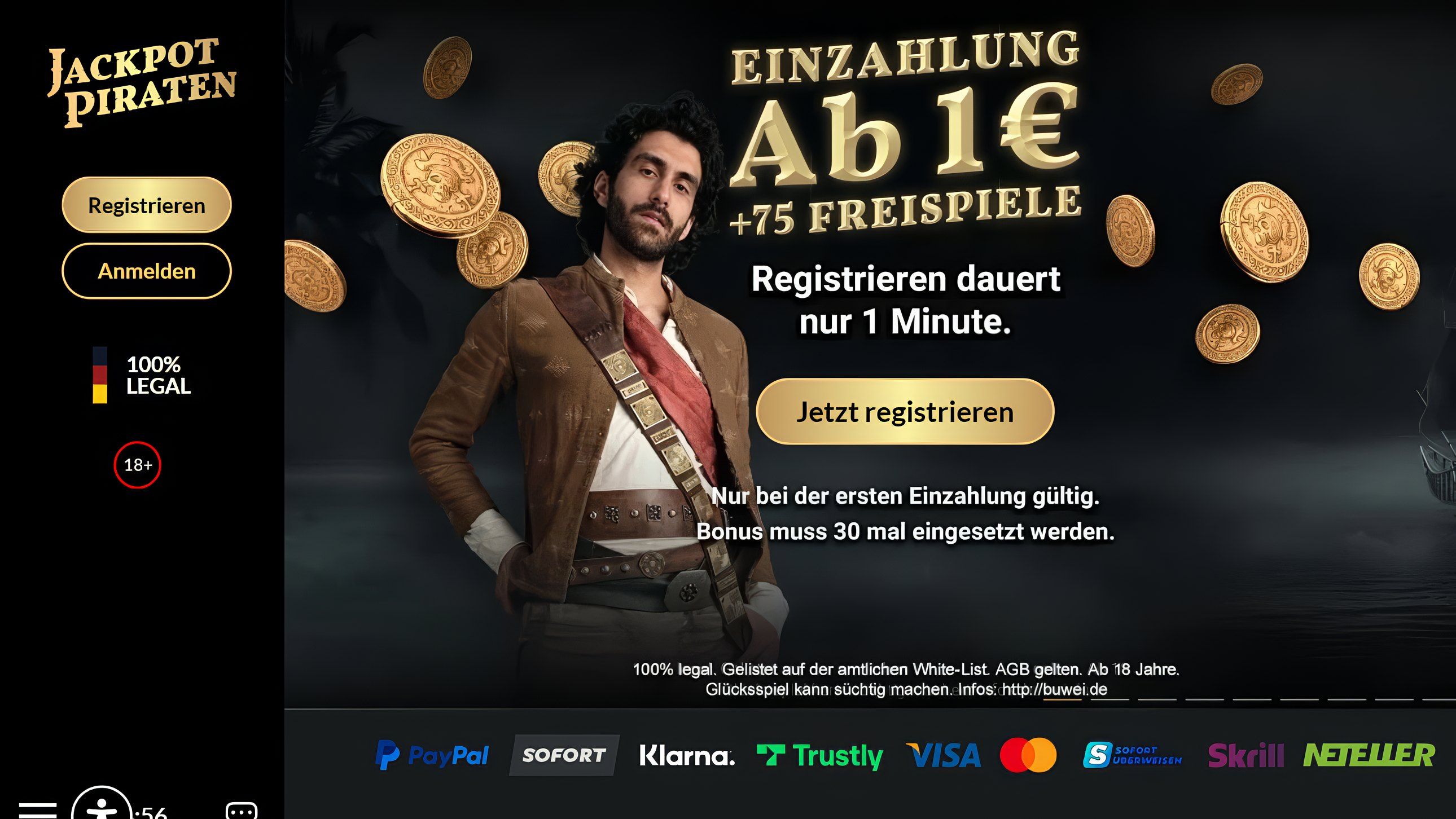 Jackpotpiraten desktop screenshot 1